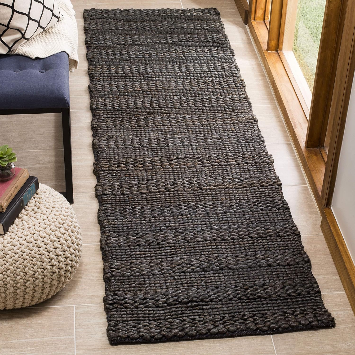 Safavieh NF212A-10 – Alfombra, Yute, Carbón
