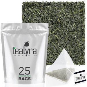 Tealyra – Gyokuro Kokyu Premium – 25 Bolsas – Té de hojas sueltas verde japonés – Bolsitas estilo pirámides Tealyra – Gyokuro Kokyu Premium – 25 Bolsas – Té de hojas sueltas verde japonés – Bolsitas estilo pirámides