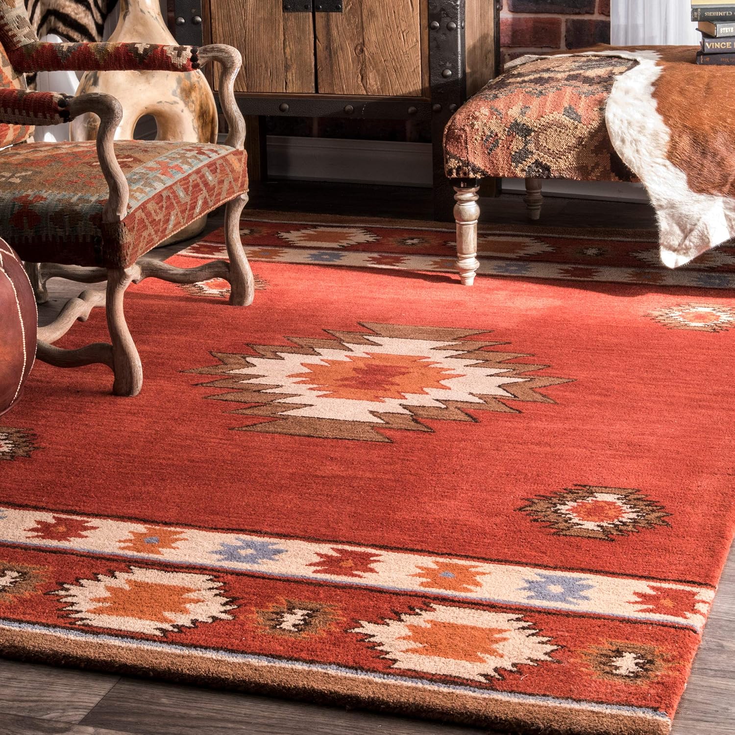 nuLOOM Alfombra Shyla copetuda a mano, 6×9, color vino