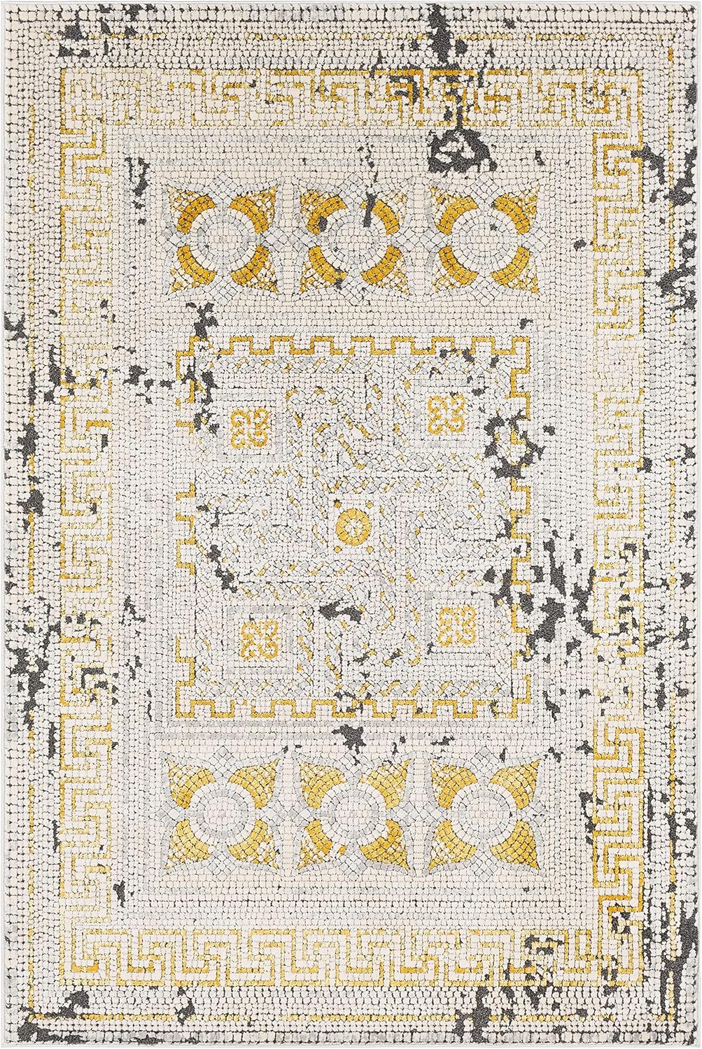 Mark&Day – Alfombras de área, 5 x 7 pies, color mostazabeige, naranja, beige, gris, alfombra para sala de estar, dormitorio o cocina (5.1 pies x 7.3