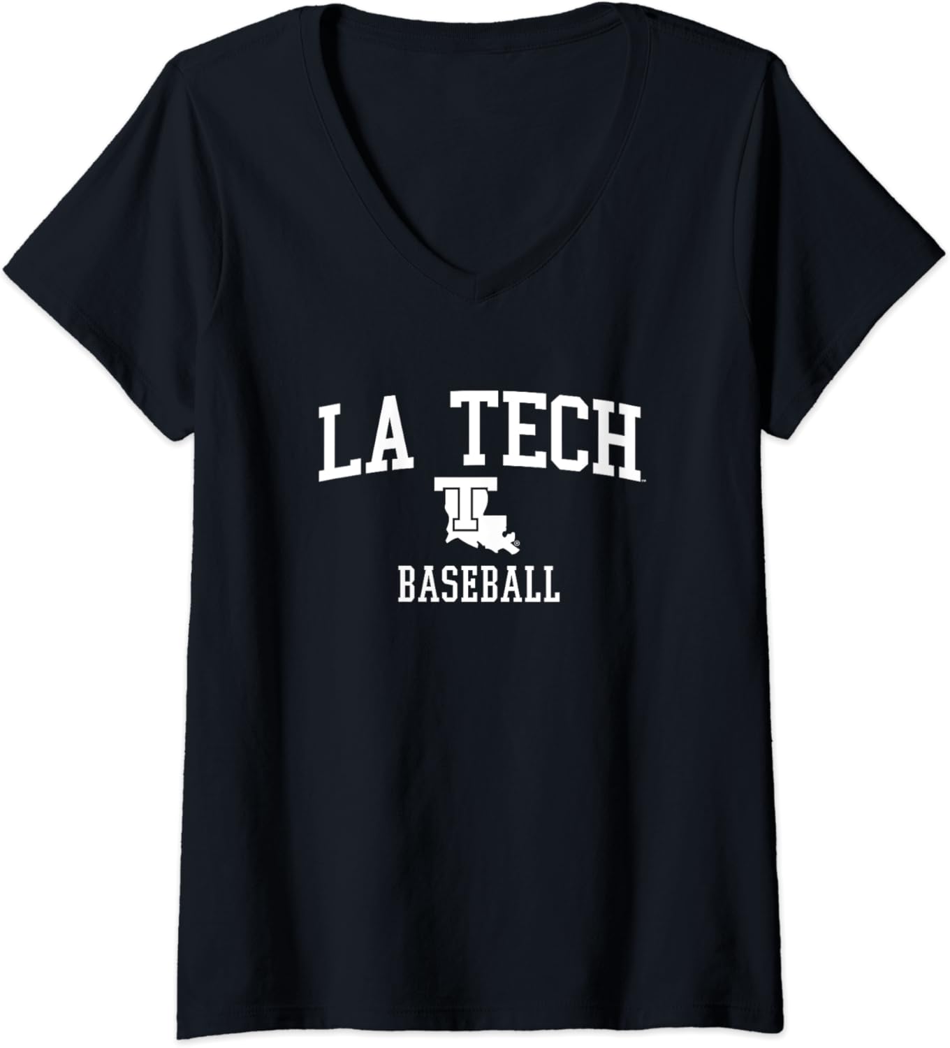 Louisiana Tech Bulldogs Baseball V-Neck T-Shirt