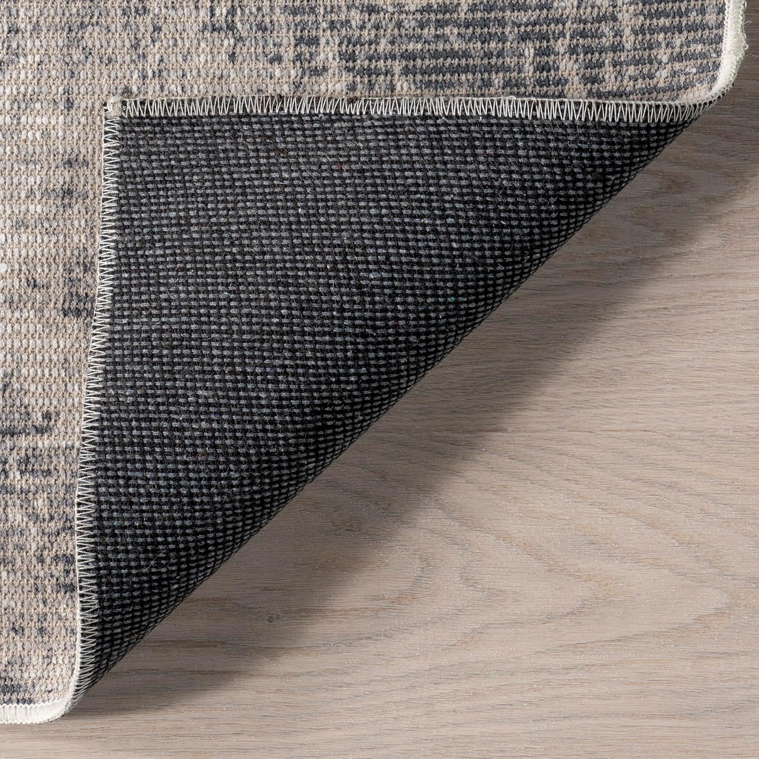 nuLOOM Milana – Alfombra moderna de algodón lavable a máquina, 4 x 6 pies, color gris