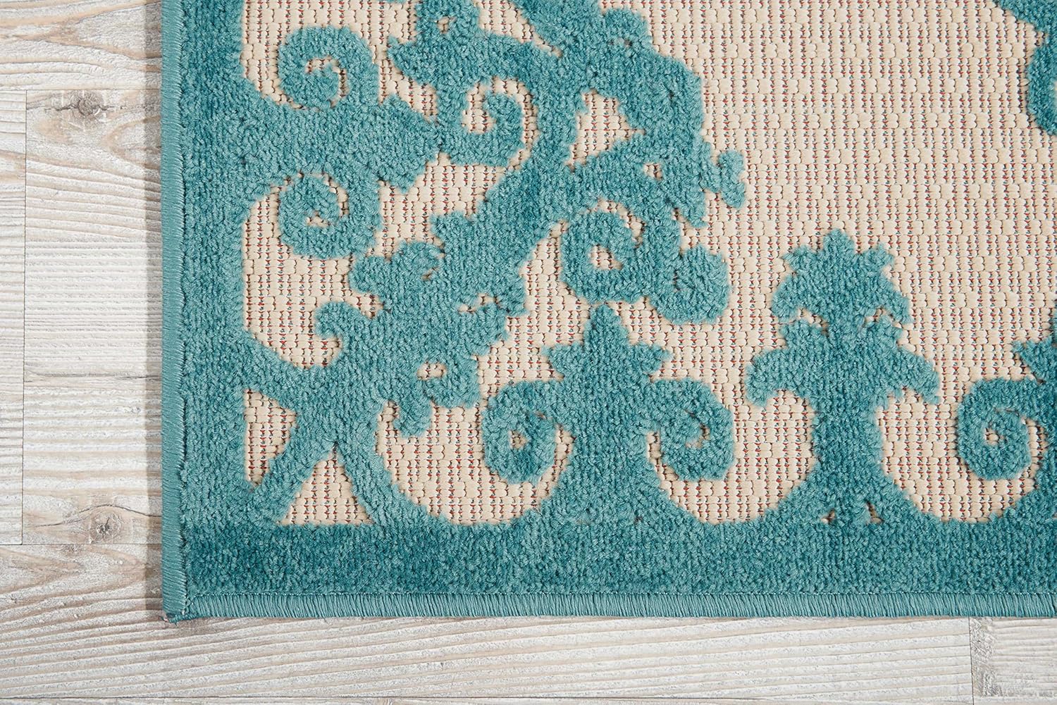 Nourison Aloha – Alfombra para interiores y exteriores, 2.8 x 4 pies, tropical, botánica, fácil de limpiar, no se desprende, para dormitorio, sala