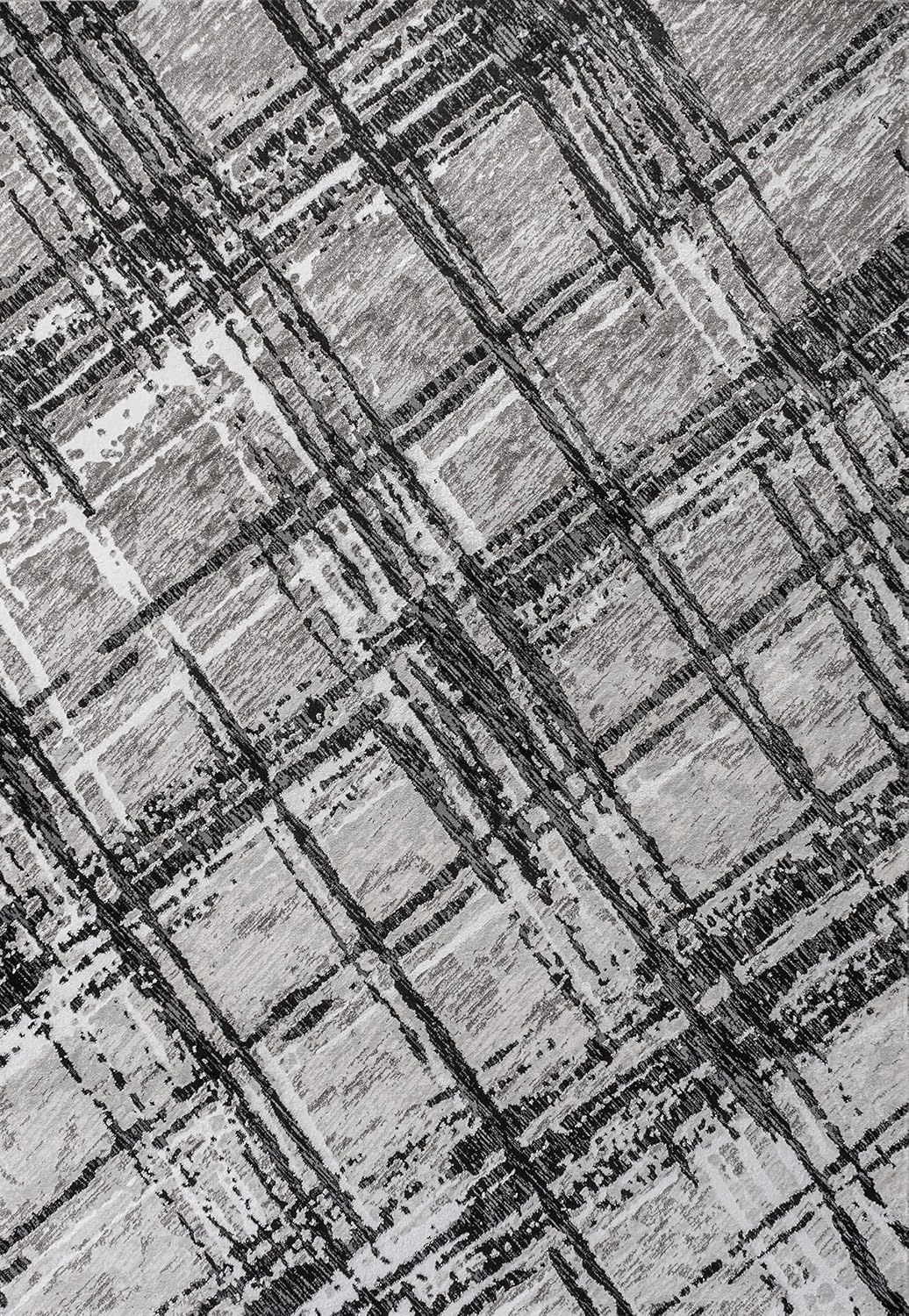 Eyely ROS201D-4 – Alfombra de seda con diseño de orquídea de seda, moderna, abstracta, de transición, contemporánea, sólida y a rayas, para