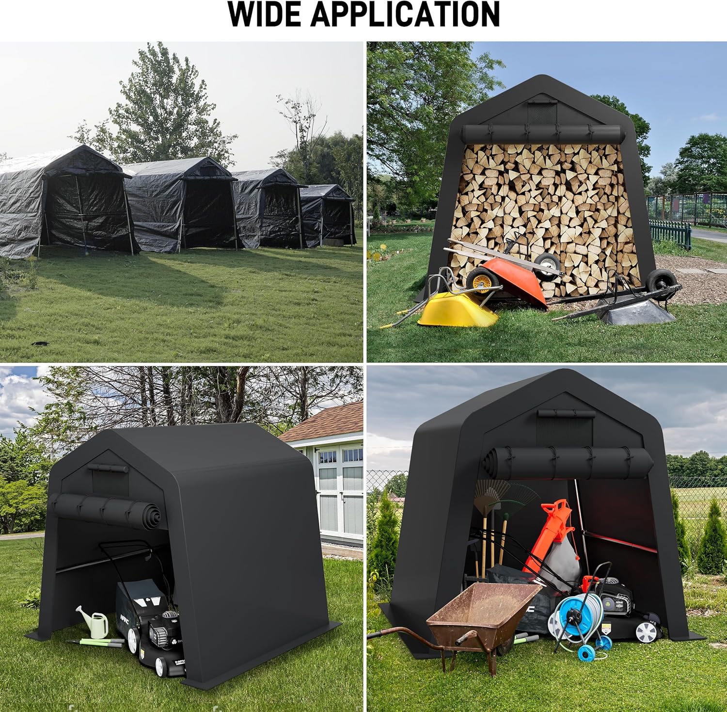 Cobertizo portátil de 6 x 6 pies, refugio de almacenamiento para exteriores, resistente a los rayos UV, cobertizo de almacenamiento al aire libre