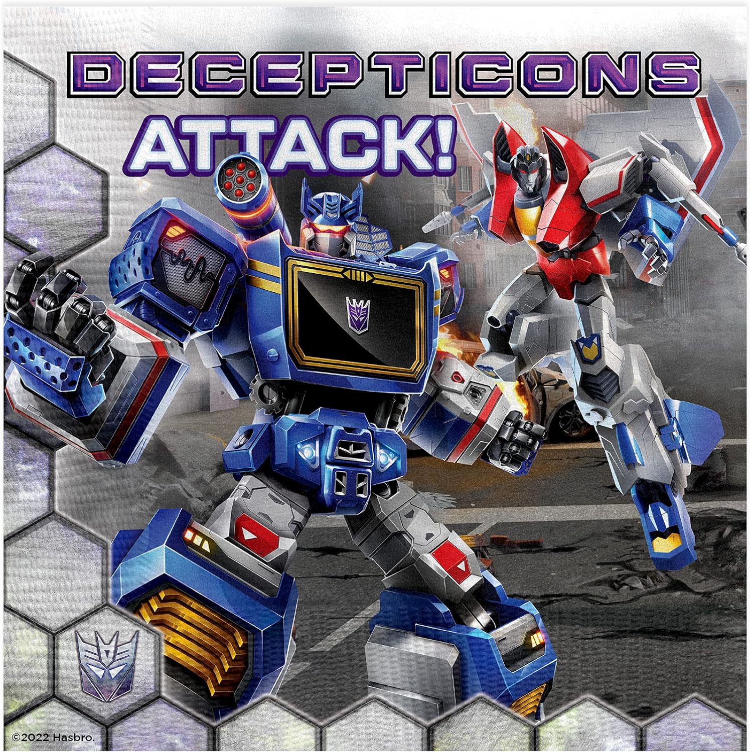 Treasures Gifted Servilletas Transformers con licencia oficial  Servilletas de fiesta Transformers de 48 unidades  Suministros de fiesta de