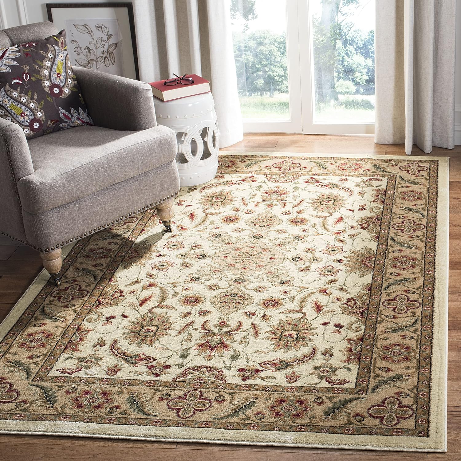 SAFAVIEH Lyndhurst Collection LNH211A – Alfombra cuadrada de 8 pies, diseño tradicional oriental que no desprende pelusa, para sala de estar,