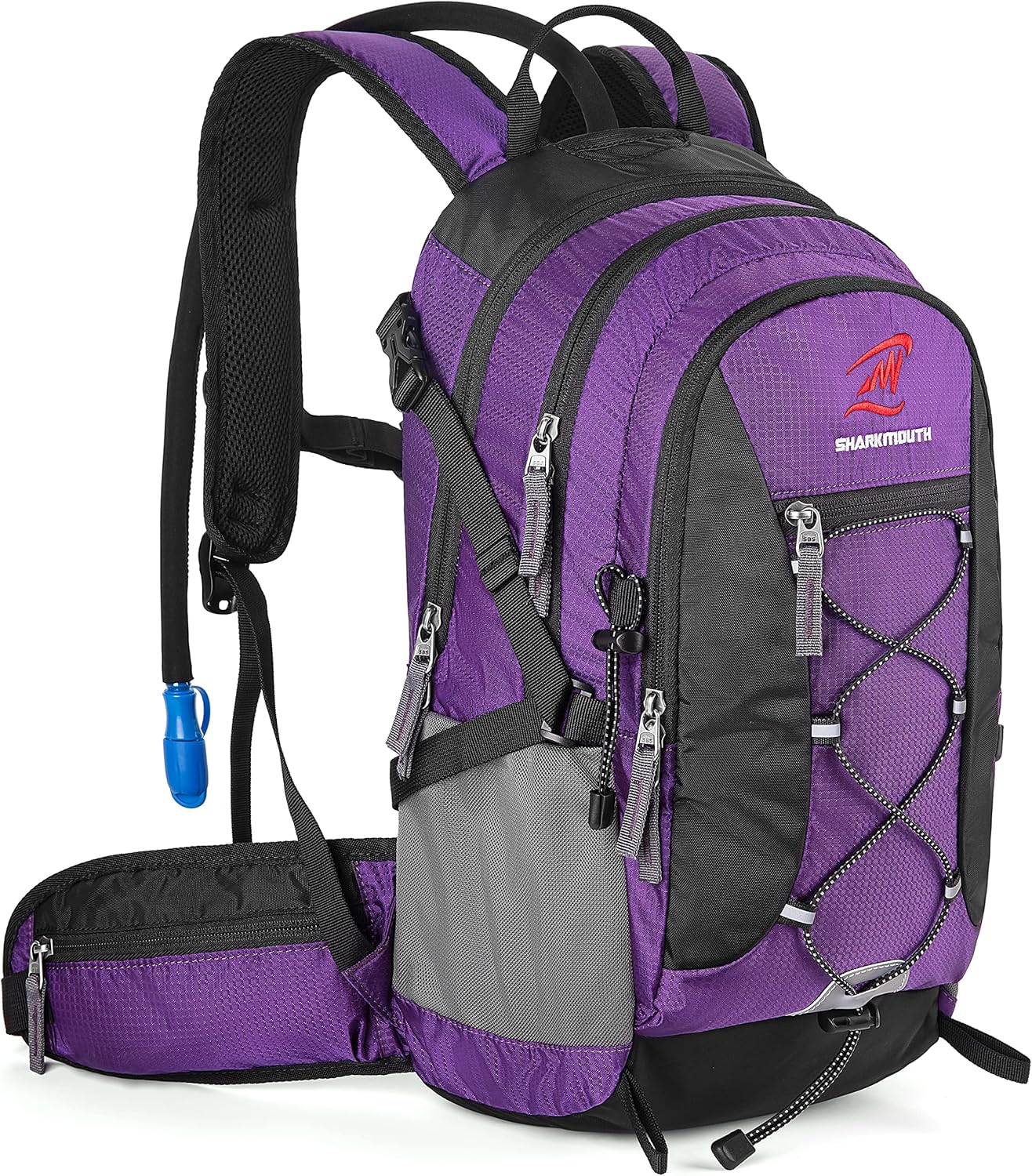 SHARKMOUTH Mochila de hidratación  Mochila aislada con bolsa de agua de 2.5L para senderismo, correr, acampar, ciclismo