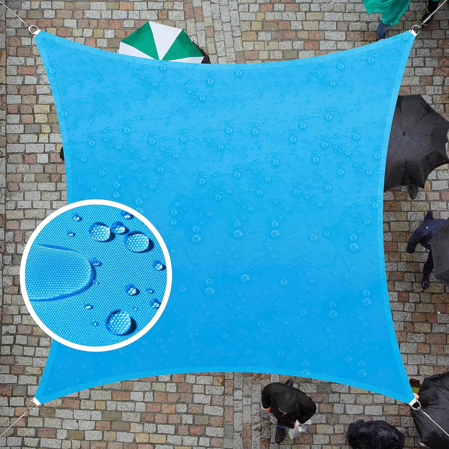 ColourTree TAPS9.5 – Toldo cuadrado impermeable, parasol de tela con 95% de bloqueo de rayos UV y resistente al agua, para patio, jardín o cochera