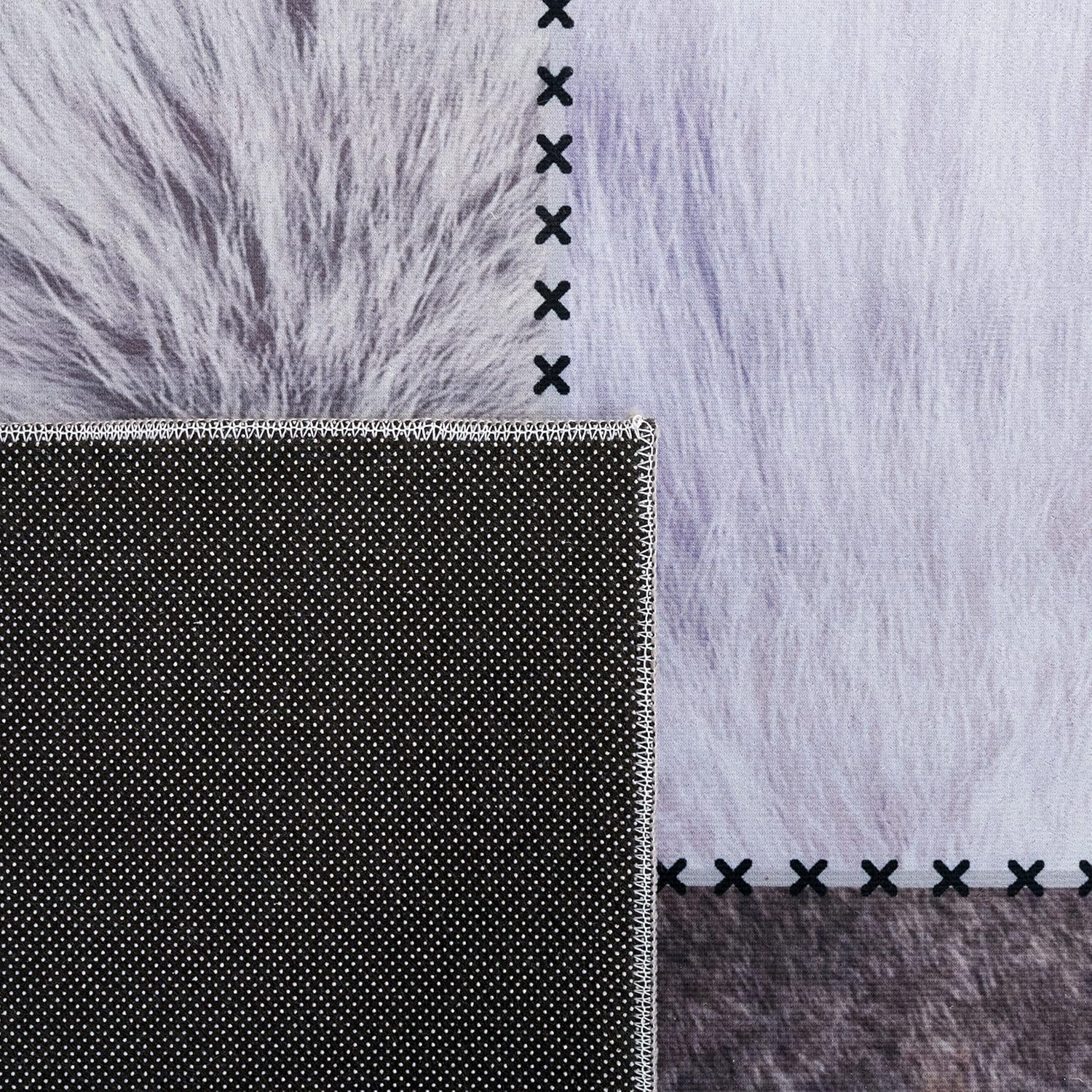 Safavieh Alfombra de área de la colección Faux Hide – 8 x 10 pies, diseño de retazos, no desprende pelusa y de fácil cuidado, lavable a máquina,