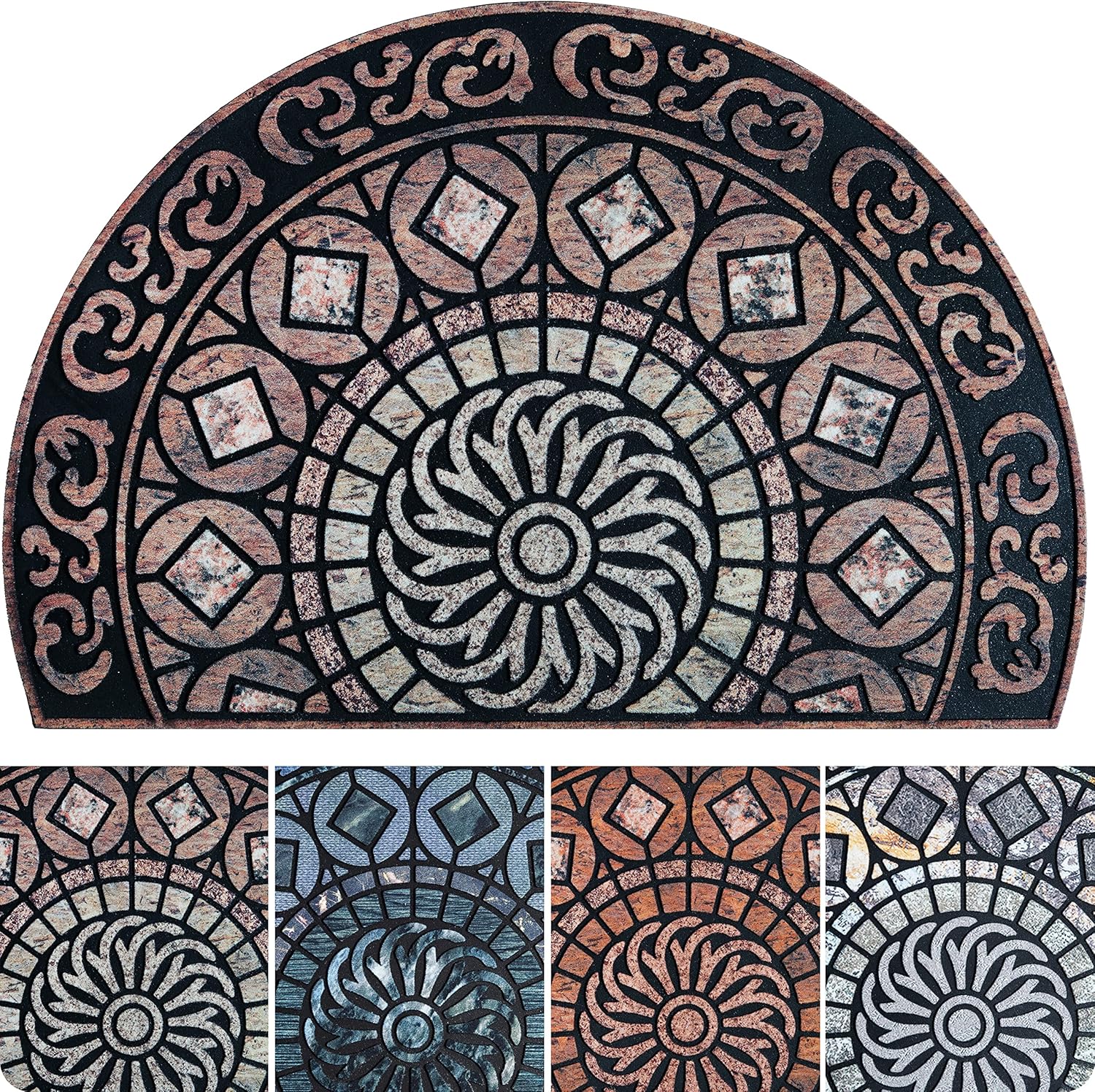ubdyo Tapete para puerta delantera, tapete de pelo bajo para puerta delantera, entrada exterior, atrapa suciedad sucia, bienvenida, mate, exterior,