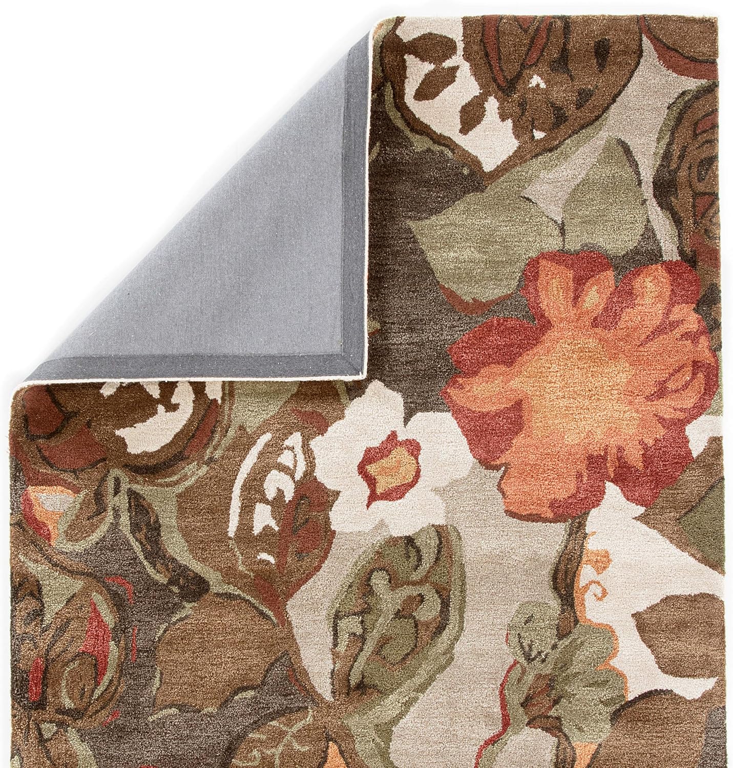 Jaipur Living Petal Pusher Alfombra de área floral hecha a mano gris claromulticolor (5 pies x 8 pies)