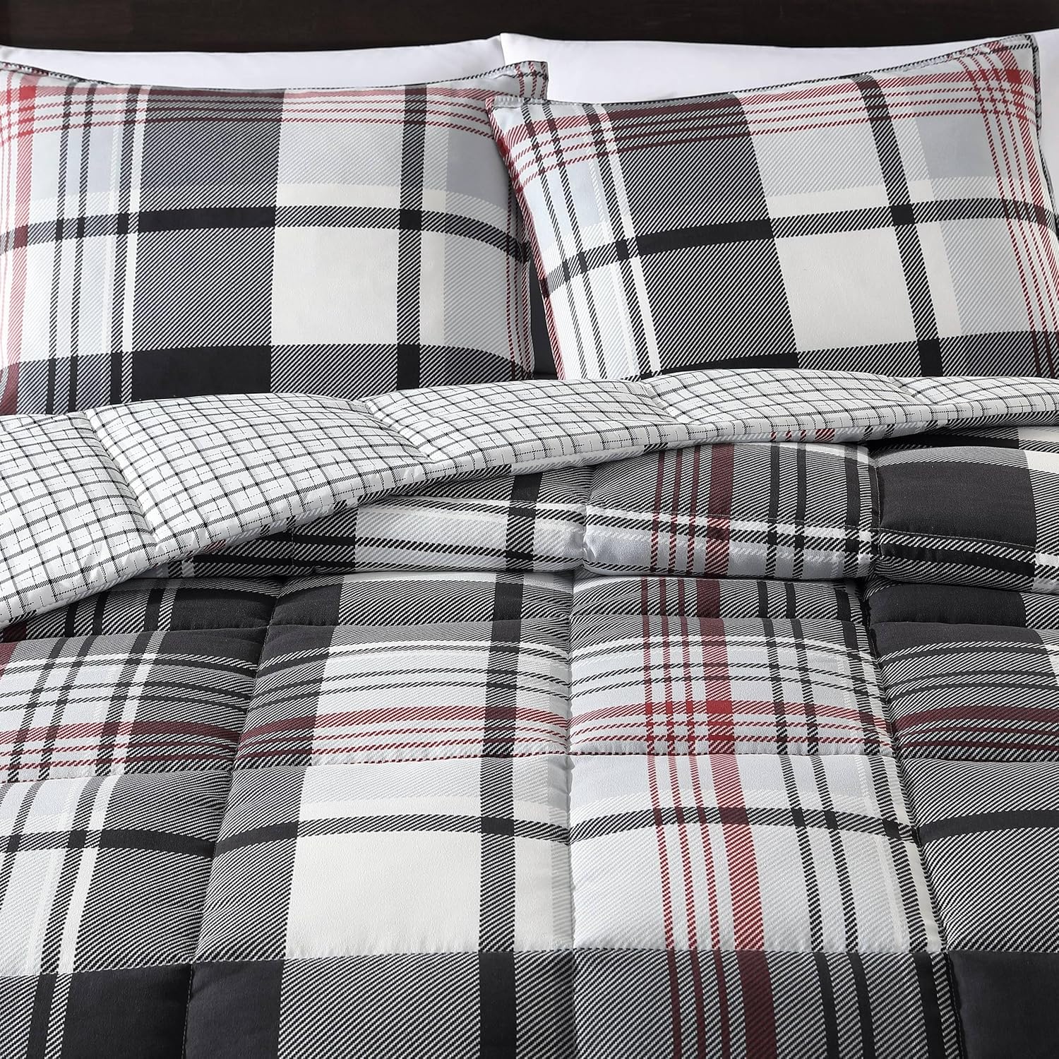 Eddie Bauer – Juego de funda de edredón tamaño King, juego de ropa de cama reversible de microgamuza con fundas a juego, decoración casual del hogar