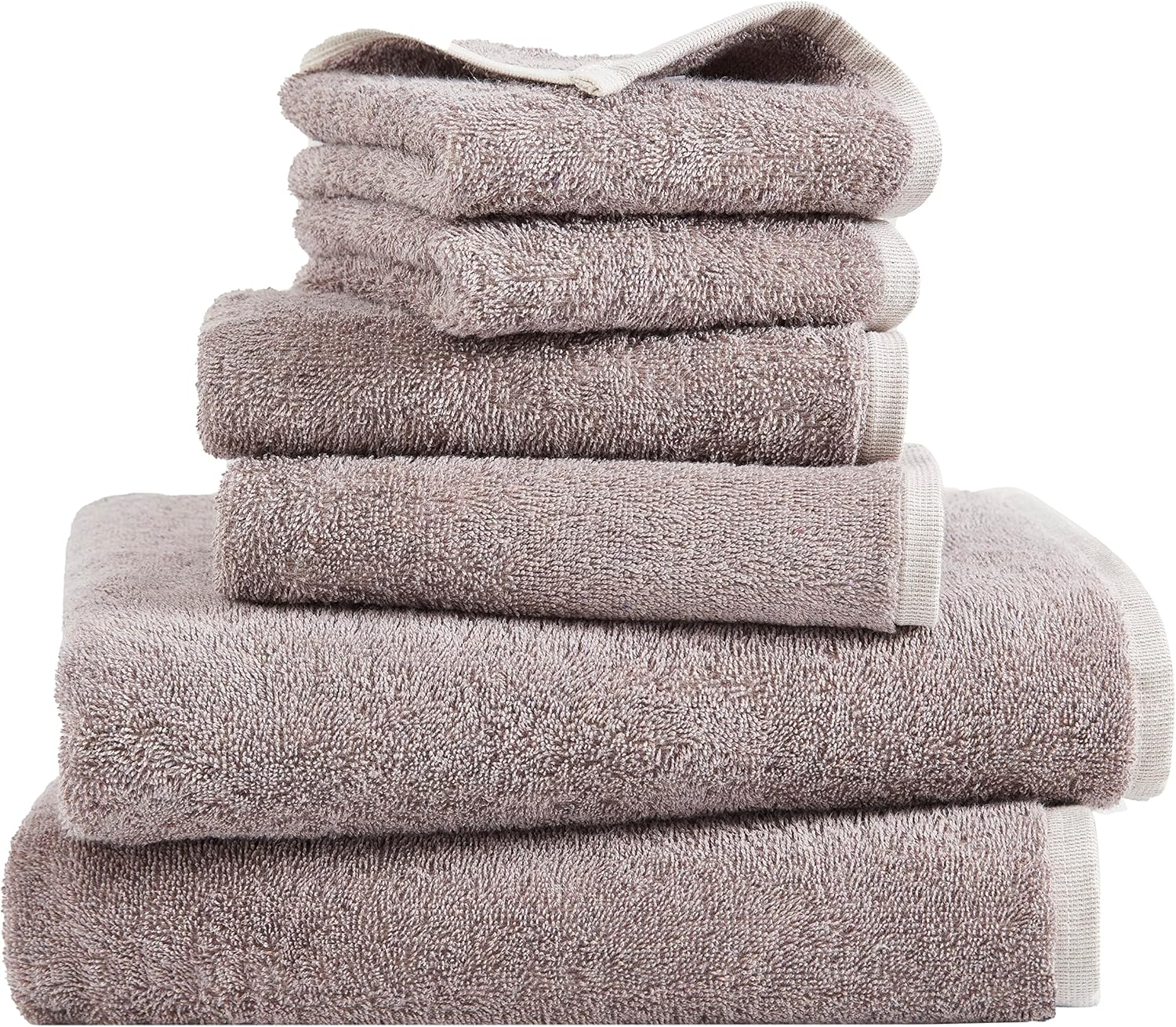 Calvin Klein Melange Solid – Juego de 6 toallas de rizo – 2 de baño, 2 manos y 2 lavadas, 100% algodón, 500 GSM (ciruela)