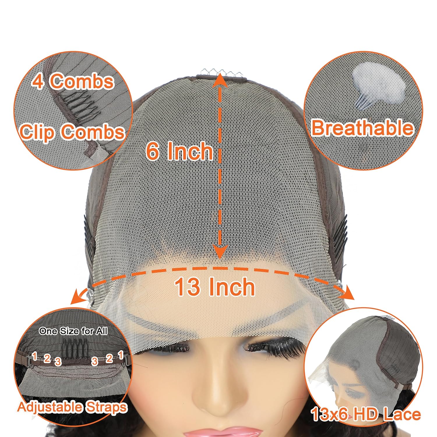 Pelucas de cabello humano ondulado profundo con encaje frontal transparente de 13 x 6 pulgadas, para mujeres negras, pelucas rizadas sin pegamento,