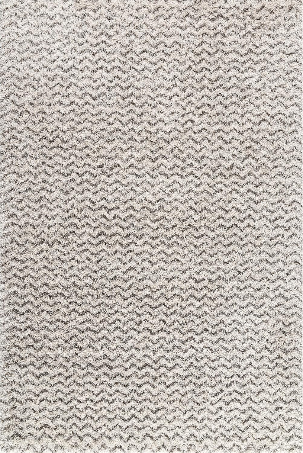 nuLOOM Cuellar Chevron Shag – Alfombra de área (5 x 8 pulgadas), color marfil