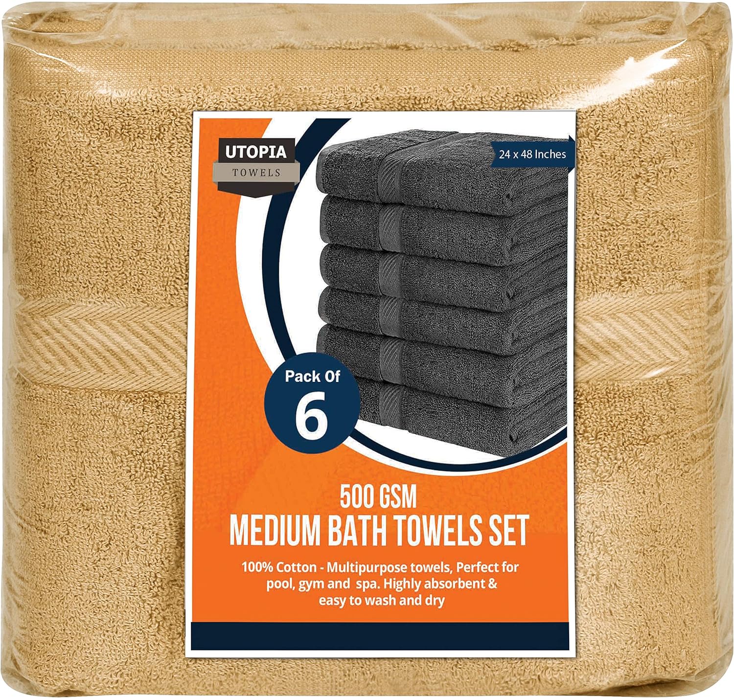 Utopia Towels – Paquete de 6 toallas, de 24 x 48 pulgadas