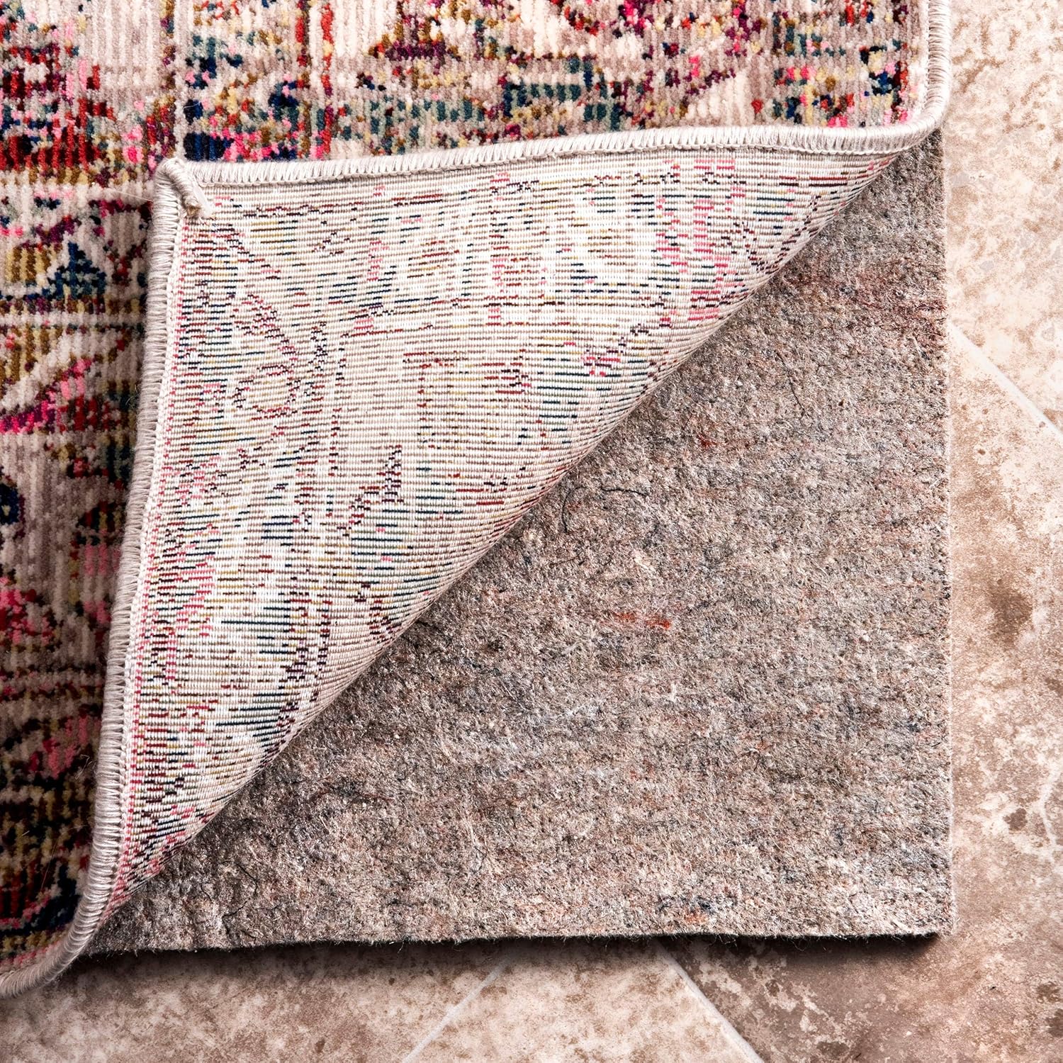 nuLOOM Cooper – Almohadilla acolchada para alfombra, 5 x 8 pies, gris