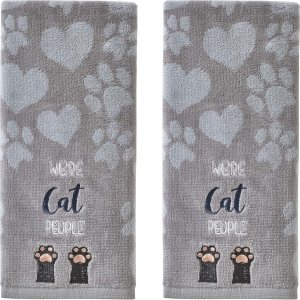 SKL Home by Saturday Knight Ltd. Cat People – Toalla de mano, gris, pequeña (paquete de 2) SKL Home by Saturday Knight Ltd. Cat People – Toalla de mano, gris, pequeña (paquete de 2)