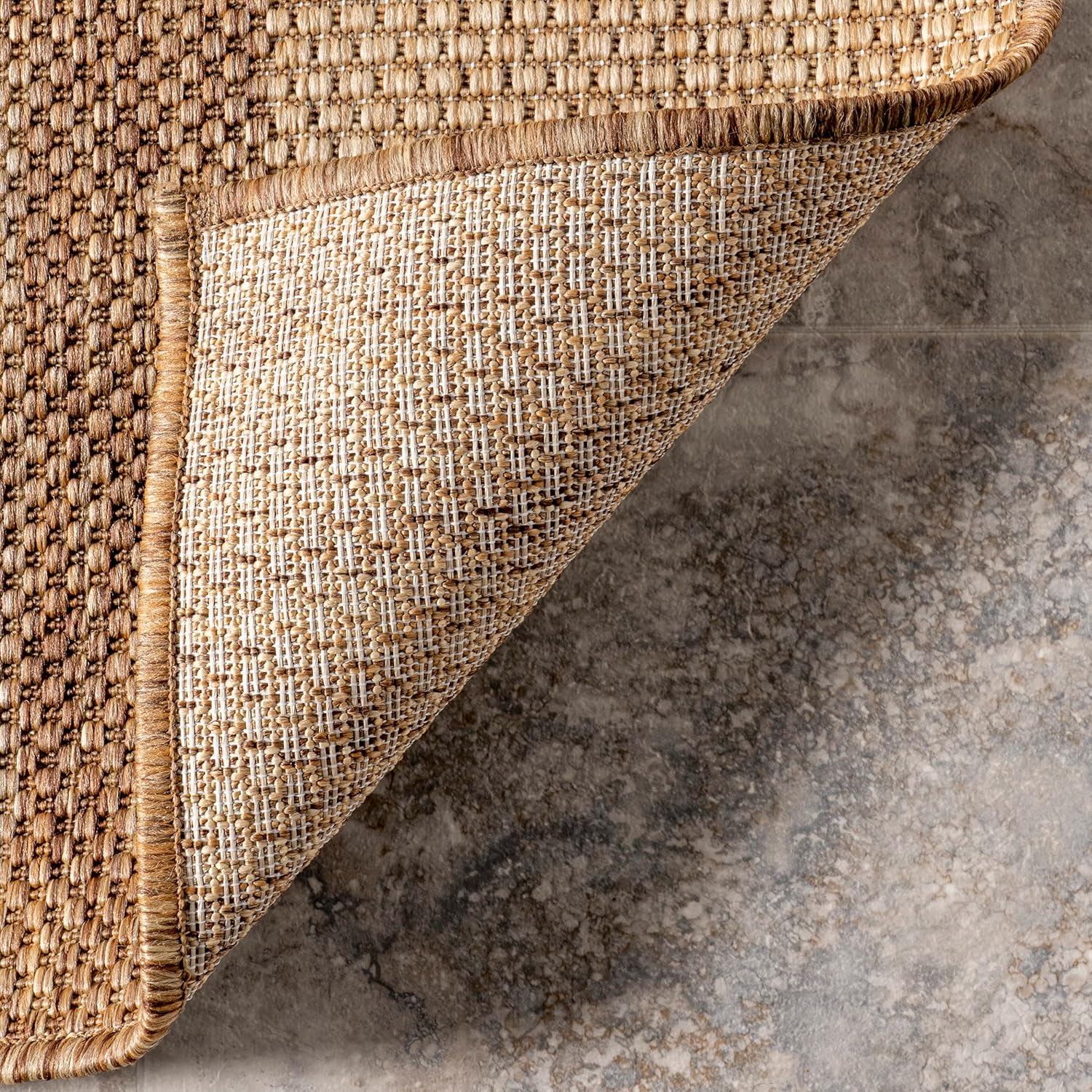 nuLOOM Natasha – Alfombra casual a rayas para interiores y exteriores, 5 x 8 pies, color beige