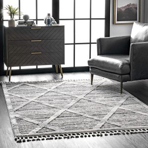 nuLOOM Suri Soft Diamond Trellis – Alfombra texturizada de 4 x 6 pulgadas, color gris nuLOOM Suri Soft Diamond Trellis – Alfombra texturizada de 4 x 6 pulgadas, color gris