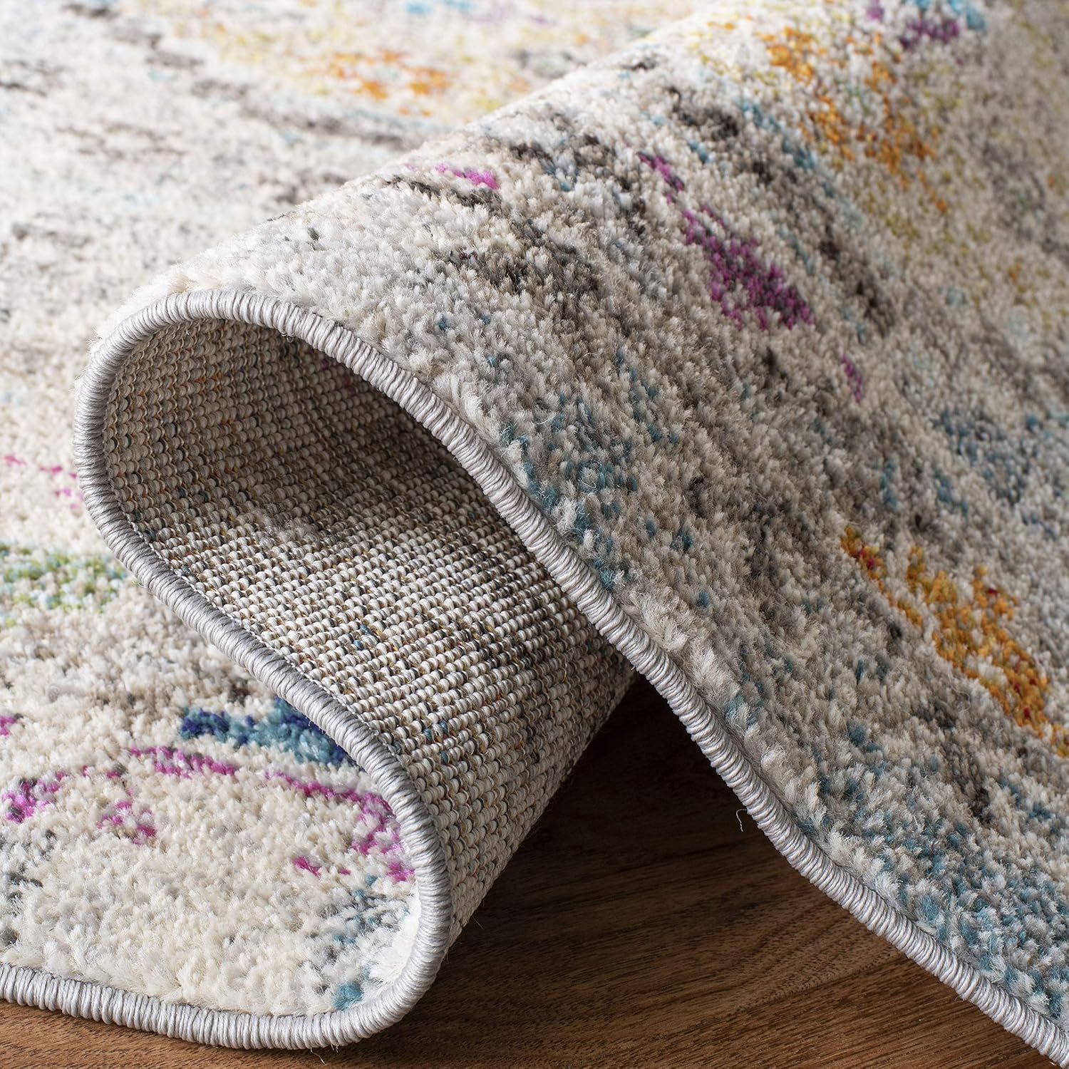 Safavieh Madison Collection MAD418F – Alfombra de área con diamantes, Polipropileno, Grisamarillo
