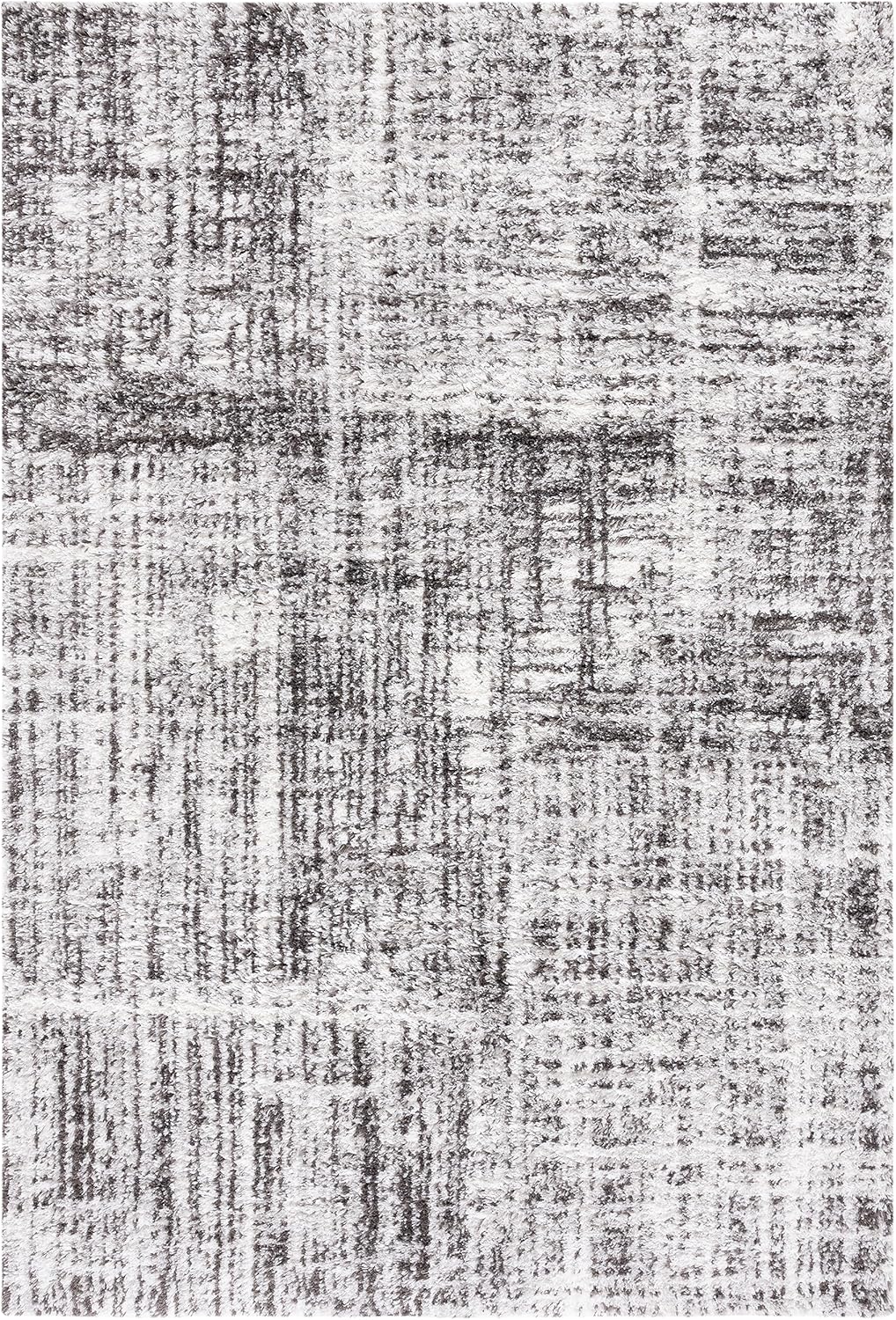 SAFAVIEH Berber Shag Collection – Alfombra de área de 3 x 5 pies, gris y gris oscuro, diseño abstracto moderno, 1.2 pulgadas de grosor, ideal para