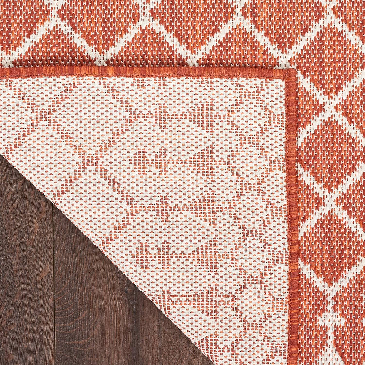Nourison Positano – Alfombra de 5 x 7 pies, color terracota para interiores y exteriores, fácil de limpiar, no se desprende, para dormitorio, sala