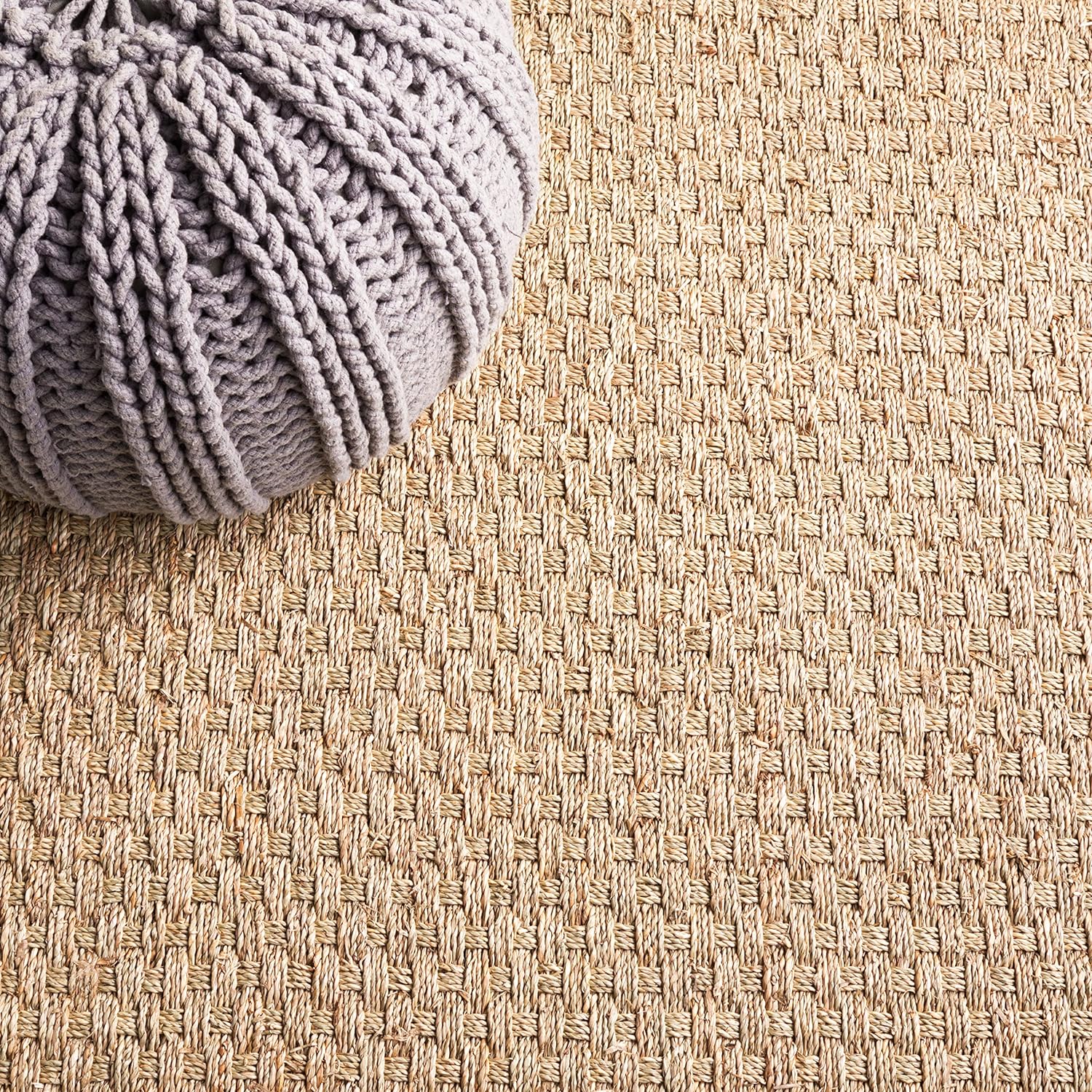 Safavieh NF114A Natural Fiber Collection – Alfombra de fibras naturales de patrón trenzado, varios colores (5 x 8 pies), Fibras naturales, Natural