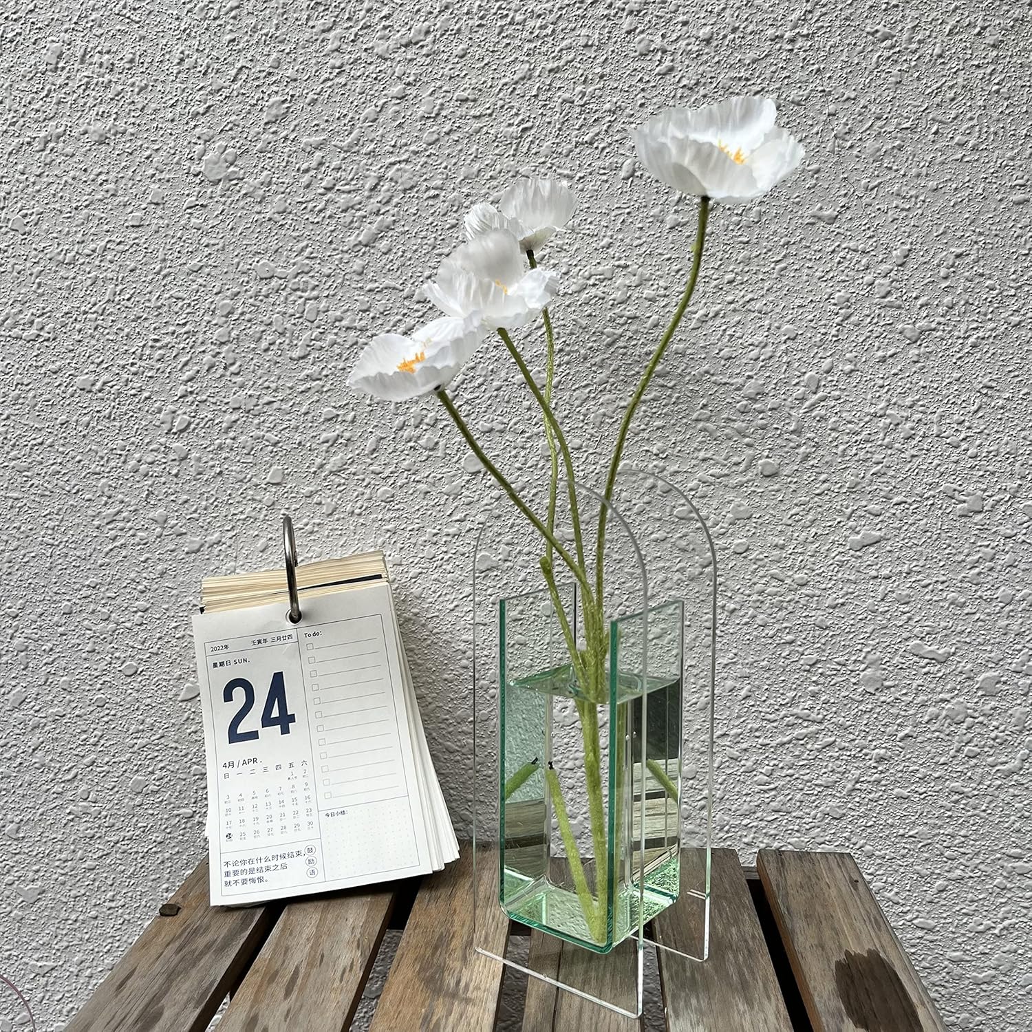 Florero de acrílico, soporte para brochas de maquillaje, elegante y moderno florero floral contemporáneo para decoración del hogar, centros de mesa,