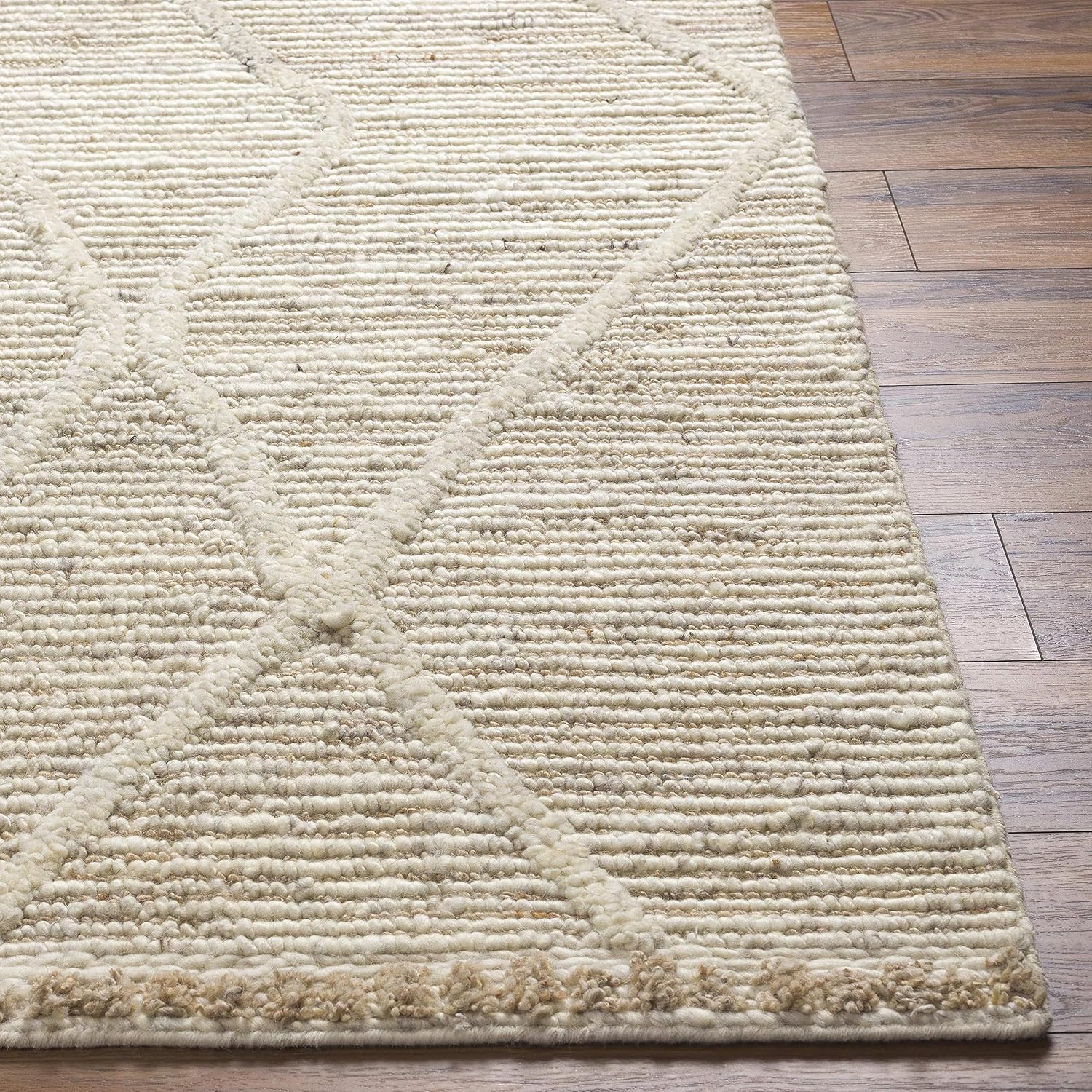 Mark&Day Alfombras de lana, 9 x 12 pies, alfombra Jordan Global beige, alfombra beige para sala de estar, dormitorio o cocina (9 pies x 12 pies)