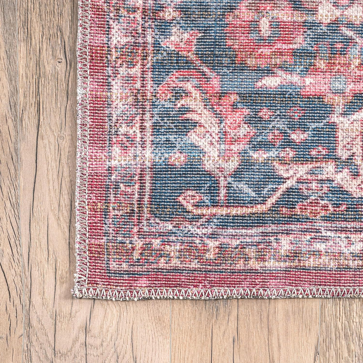 nuLOOM Katie Alfombra de pasillo con borde envejecido, lavable a máquina, 2 pies 8 pulgadas x 8 pies, color óxido