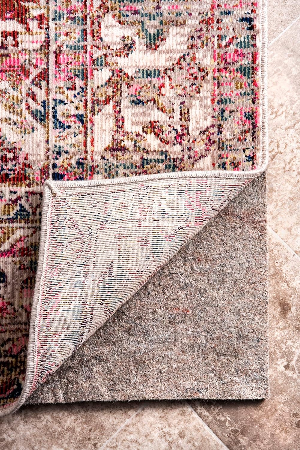 nuLOOM Cooper – Almohadilla acolchada para alfombra, 5 x 8 pies, gris