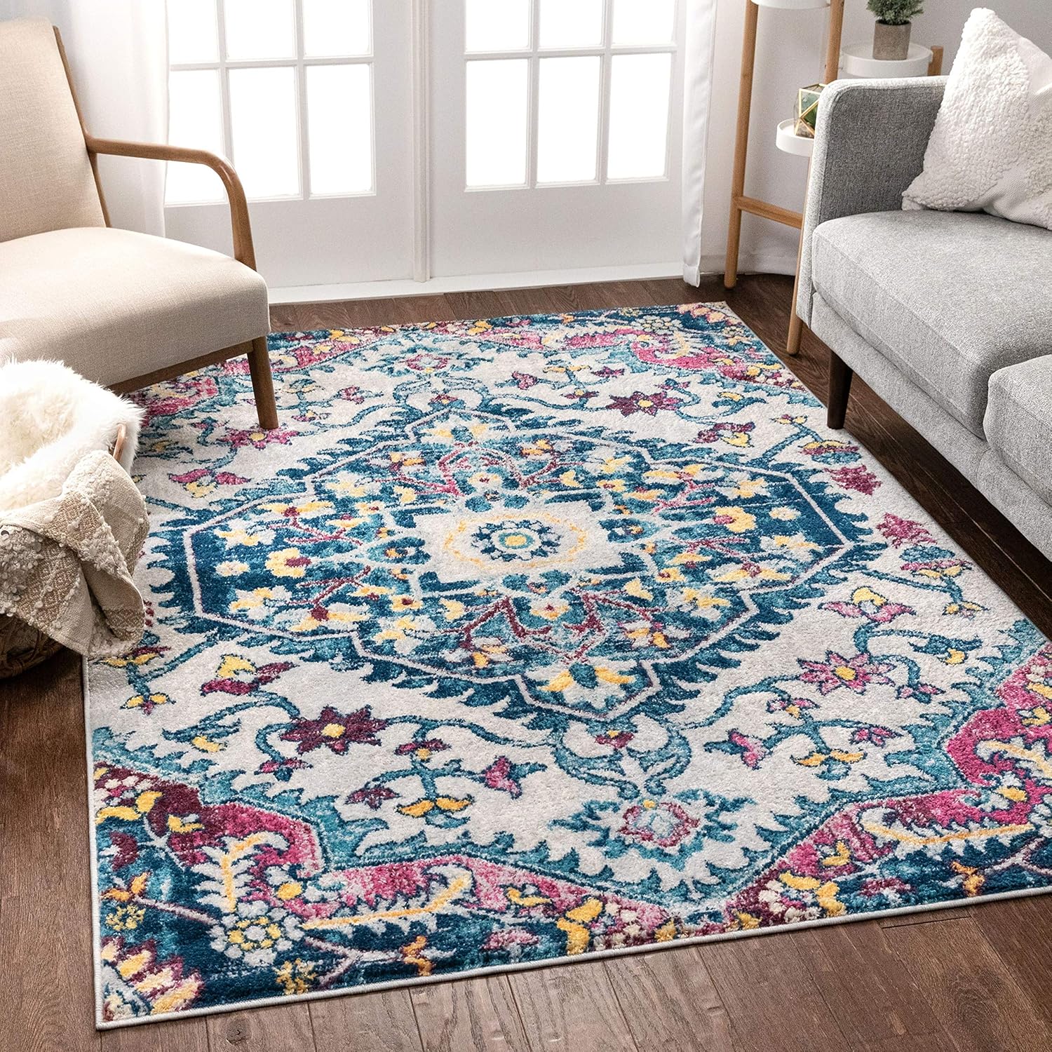 Well Woven Mystic Gwendolyn Mutli – Alfombra envejecida de 5 pies 3 pulgadas x 7 pies 3 pulgadas