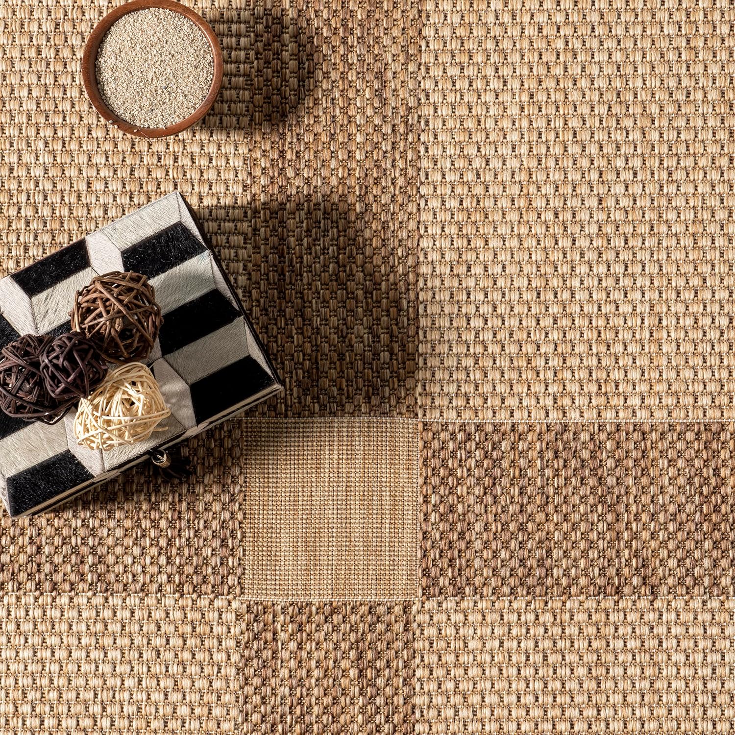 nuLOOM Natasha – Alfombra casual a rayas para interiores y exteriores, 5 x 8 pies, color beige