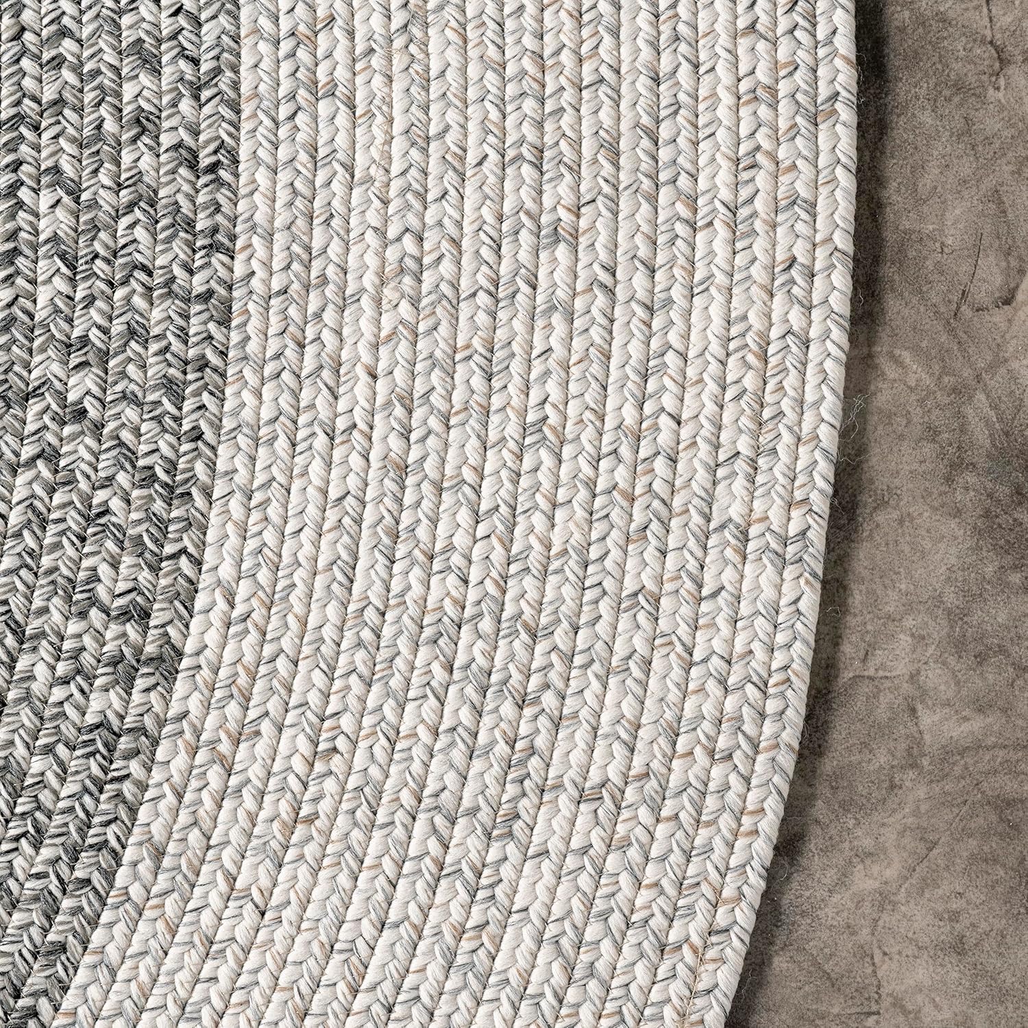 nuLOOM Oralia alfombra trenzada para interiores y exteriores, 5 pies x 8 pies, ovalada, color gris