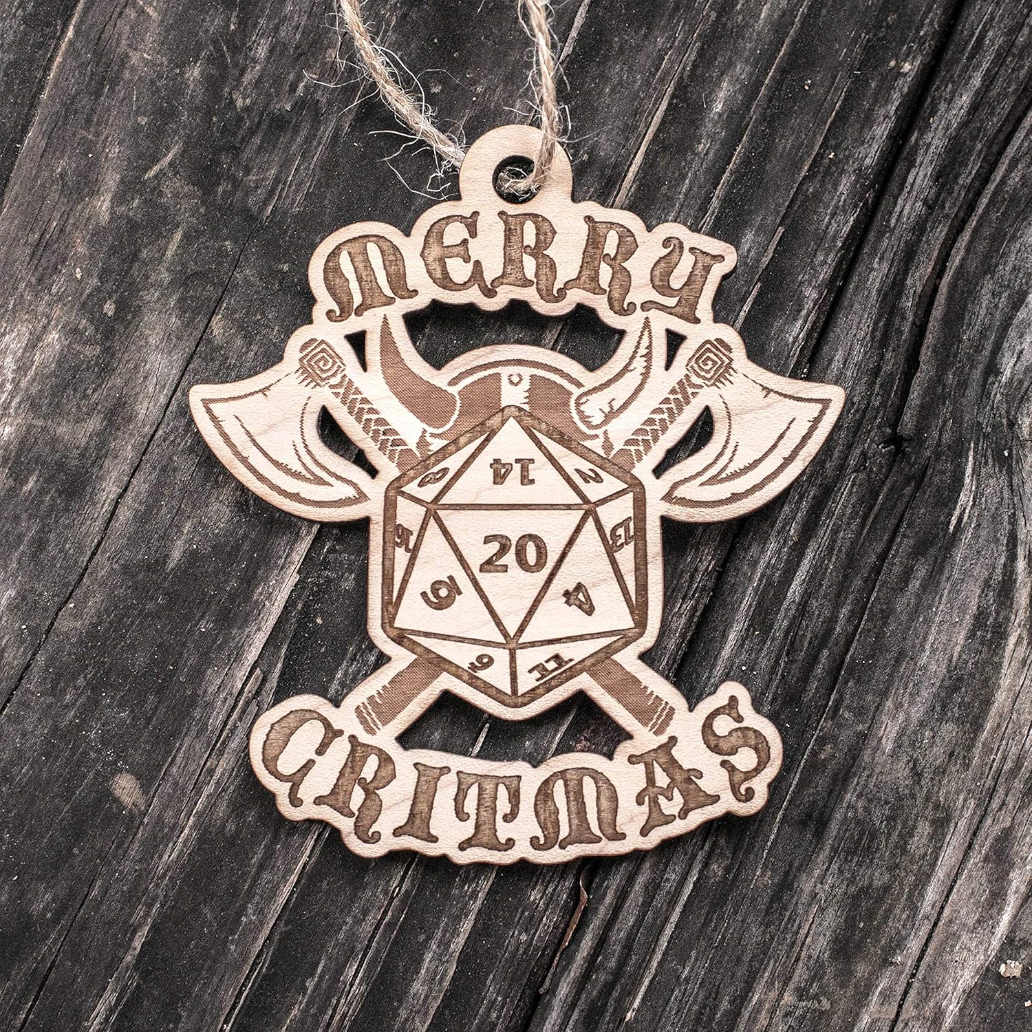 Ornament – Merry Critmas – Raw Wood 4x4in