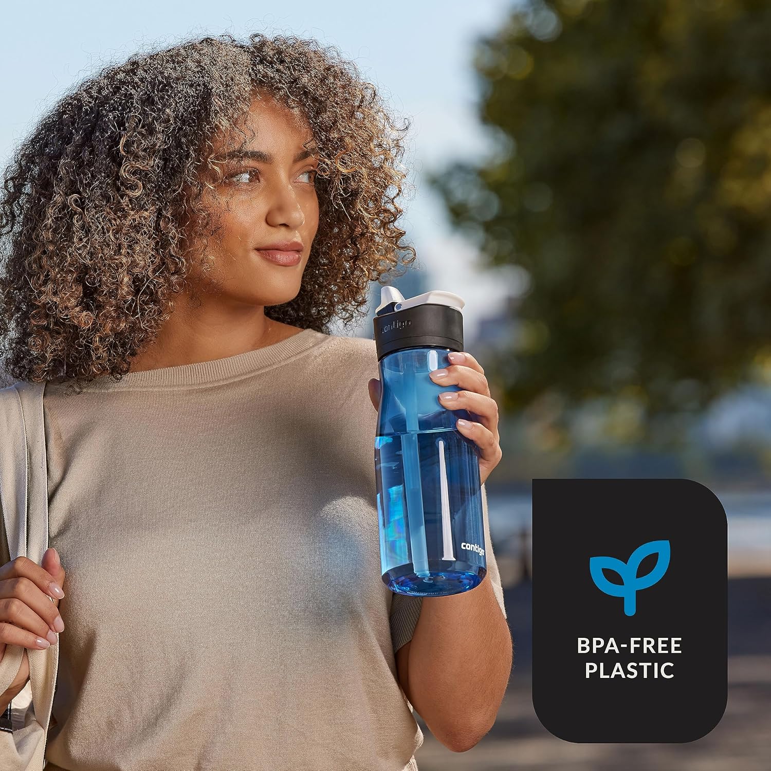Contigo Ashland 2.0 – Botella de agua a prueba de fugas con cierre de tapa y pajilla en ángulo, apta para lavavajillas, con tapa intercambiable,