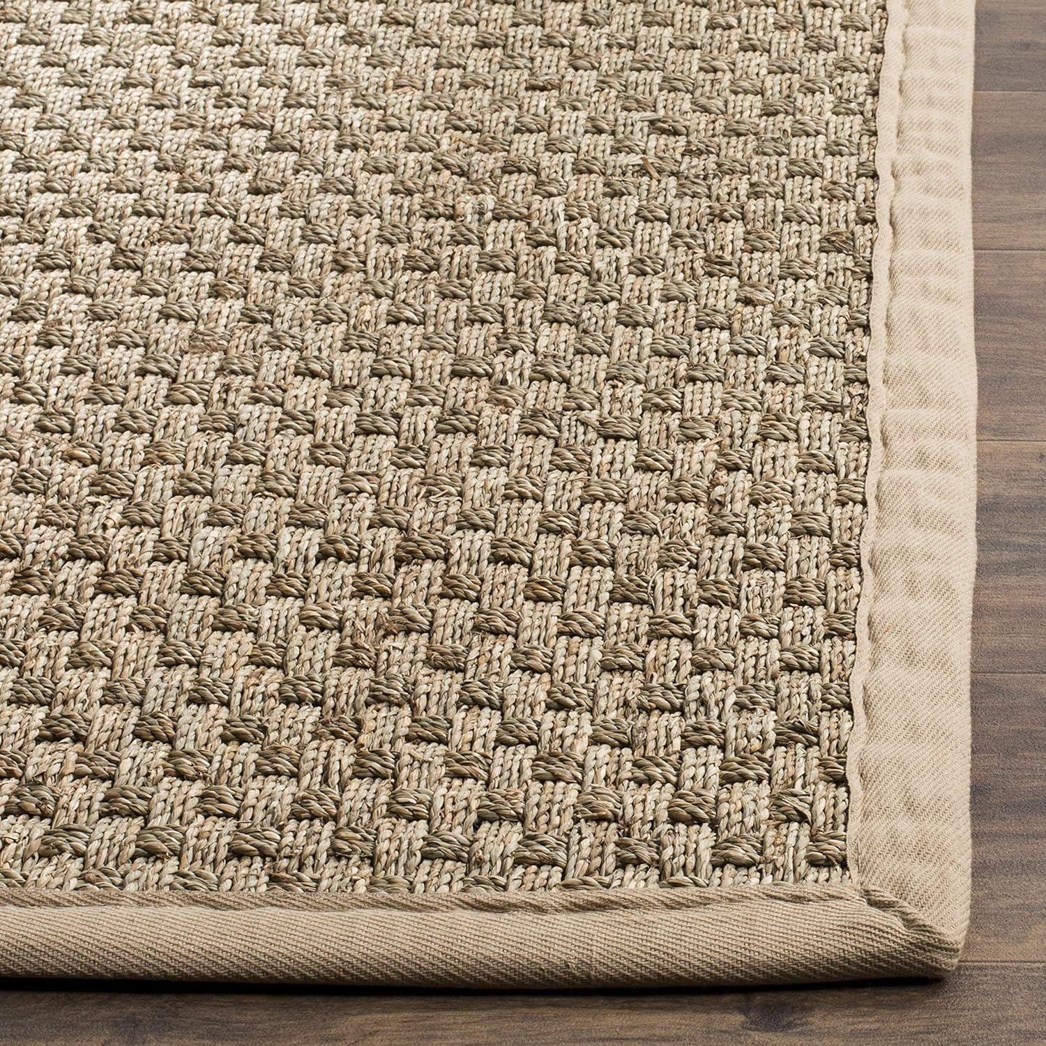 Safavieh NF114A Natural Fiber Collection – Alfombra de fibras naturales de patrón trenzado, varios colores (5 x 8 pies), Fibras naturales, beige,