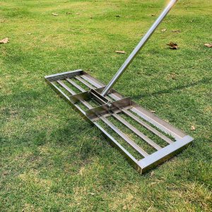 Rastrillo nivelador de césped de acero inoxidable, herramienta de nivelación de césped de 30 x 10 pulgadas con mango de acero inoxidable de 6 pies, Rastrillo nivelador de césped de acero inoxidable, herramienta de nivelación de césped de 30 x 10 pulgadas con mango de acero inoxidable de 6 pies,