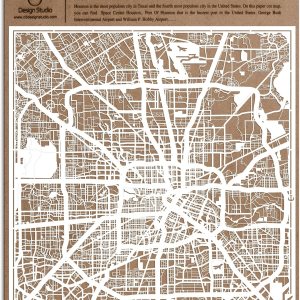 O3 Design Studio – Mapa de corte de papel de Houston de 12 x 12 pulgadas, color blanco O3 Design Studio – Mapa de corte de papel de Houston de 12 x 12 pulgadas, color blanco