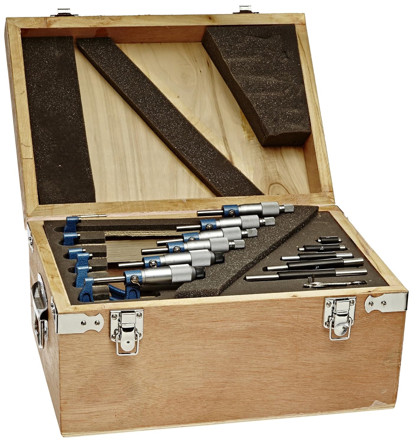 Fowler 52-215-006-1, Juego de micrómetros exteriores con rango de medición de 0 a 6 pulgadas y 52-646-300-0, calibre de diámetro del dial del