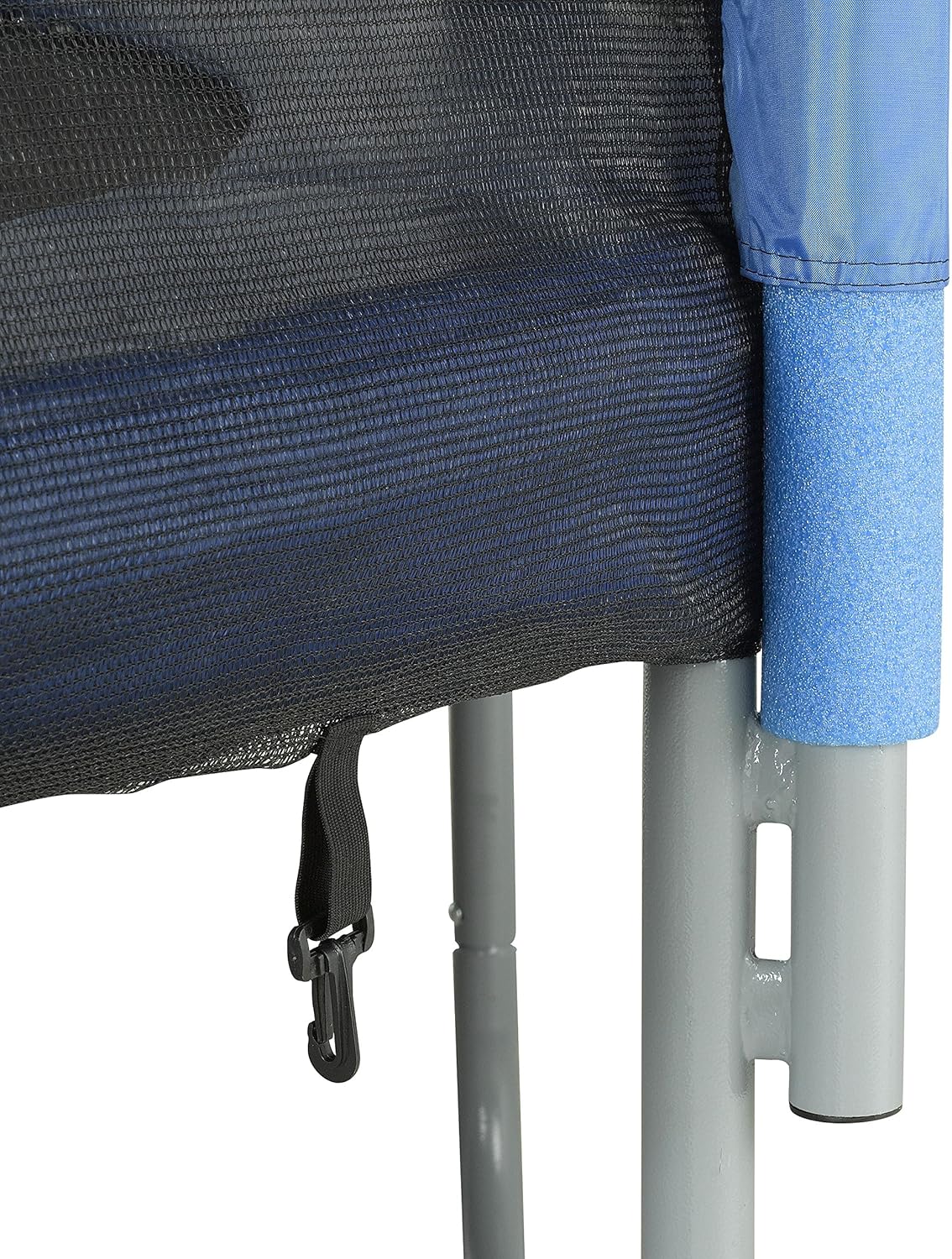Trampolín redondo de seguridad para trampolín con varios postes rectos, transpirable, resistente a la intemperie, se instala fuera del marco.