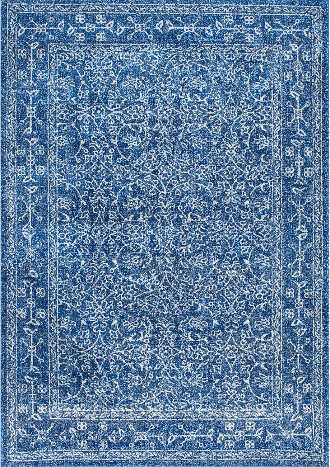 nuLOOM Alfombra vintage Waddell decorativa, 2 x 3, azul oscuro