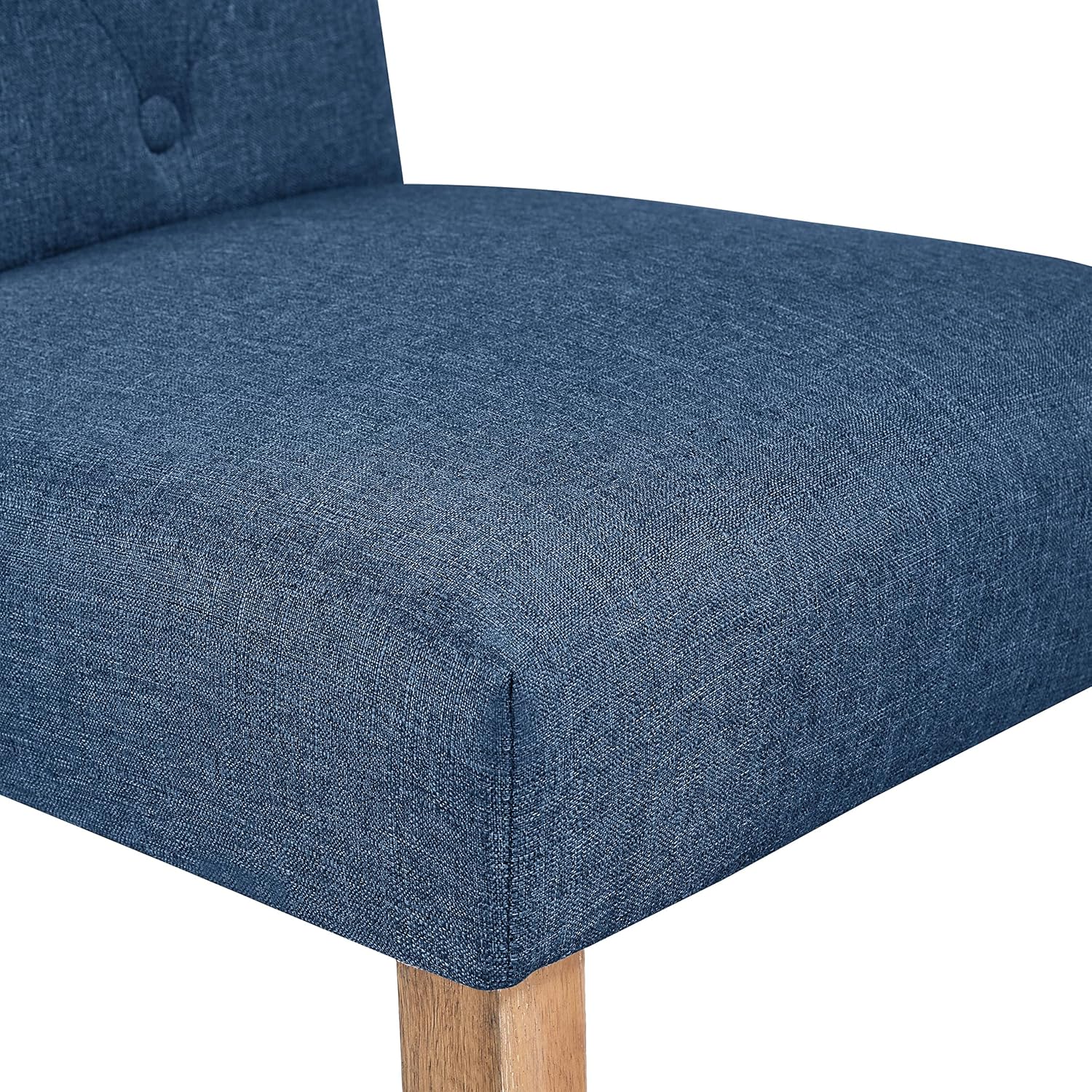 Topeakmart Silla de comedor tapizada de tela clásica, con respaldo alto, sillas de comedor acolchadas con patas de madera para el hogar y los
