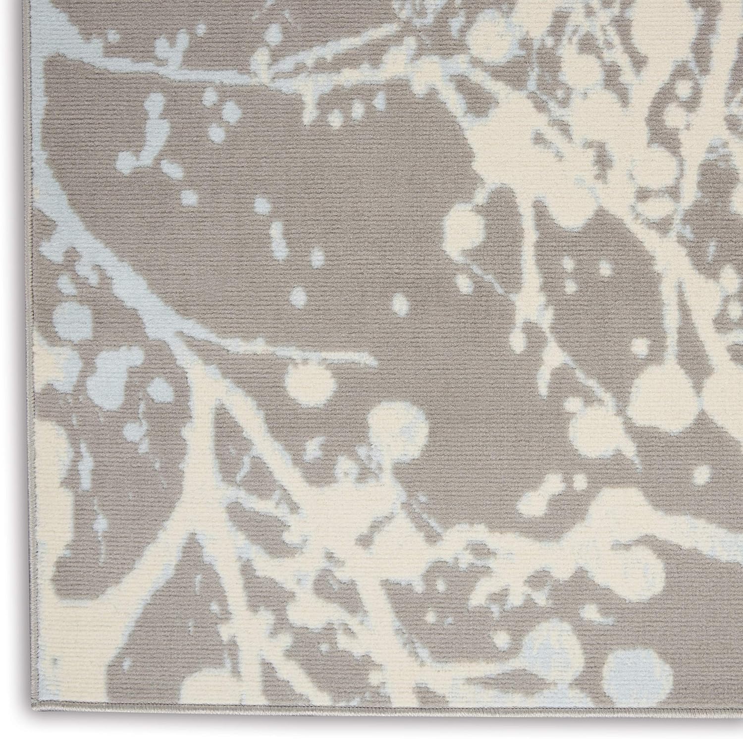 Nourison Jubilant – Alfombra gris abstracta de 4 x 6 pies, fácil de limpiar, no se desprende, dormitorio, sala de estar, comedor y cocina (4 x 6)
