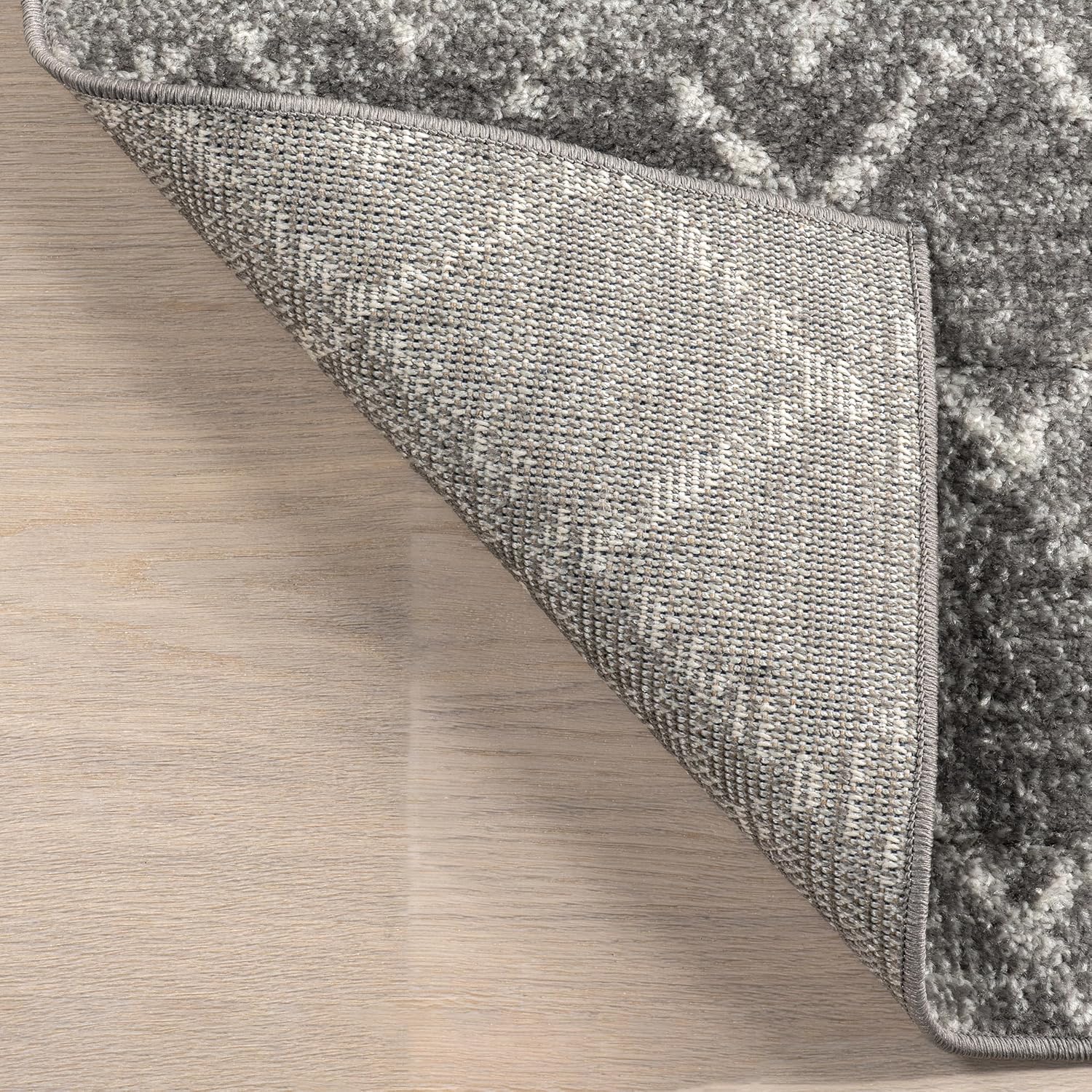 nuLOOM – Alfombra marroquí Blythe Area, 244 cm, cuadrada, gris oscuro