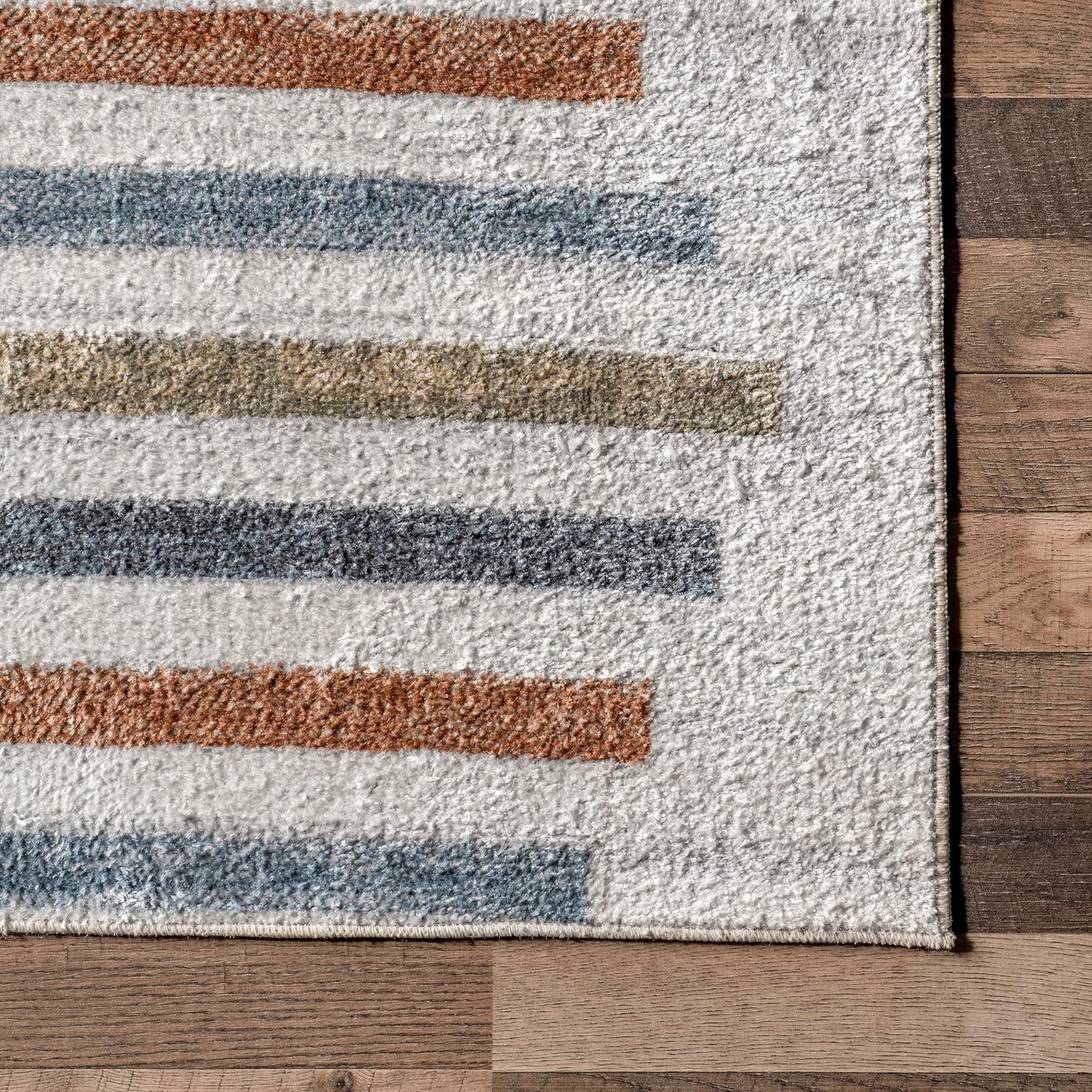 nuLOOM ROS Striped Columns Alfombra lavable a máquina, 8×10, beige
