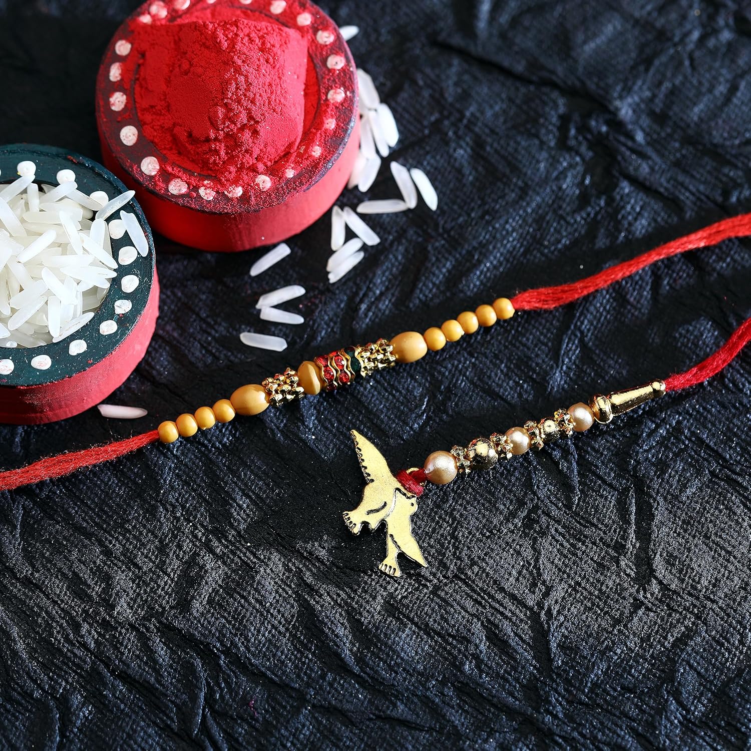 Conjunto Rakhi Lumba, Algodón, Sin gemas.