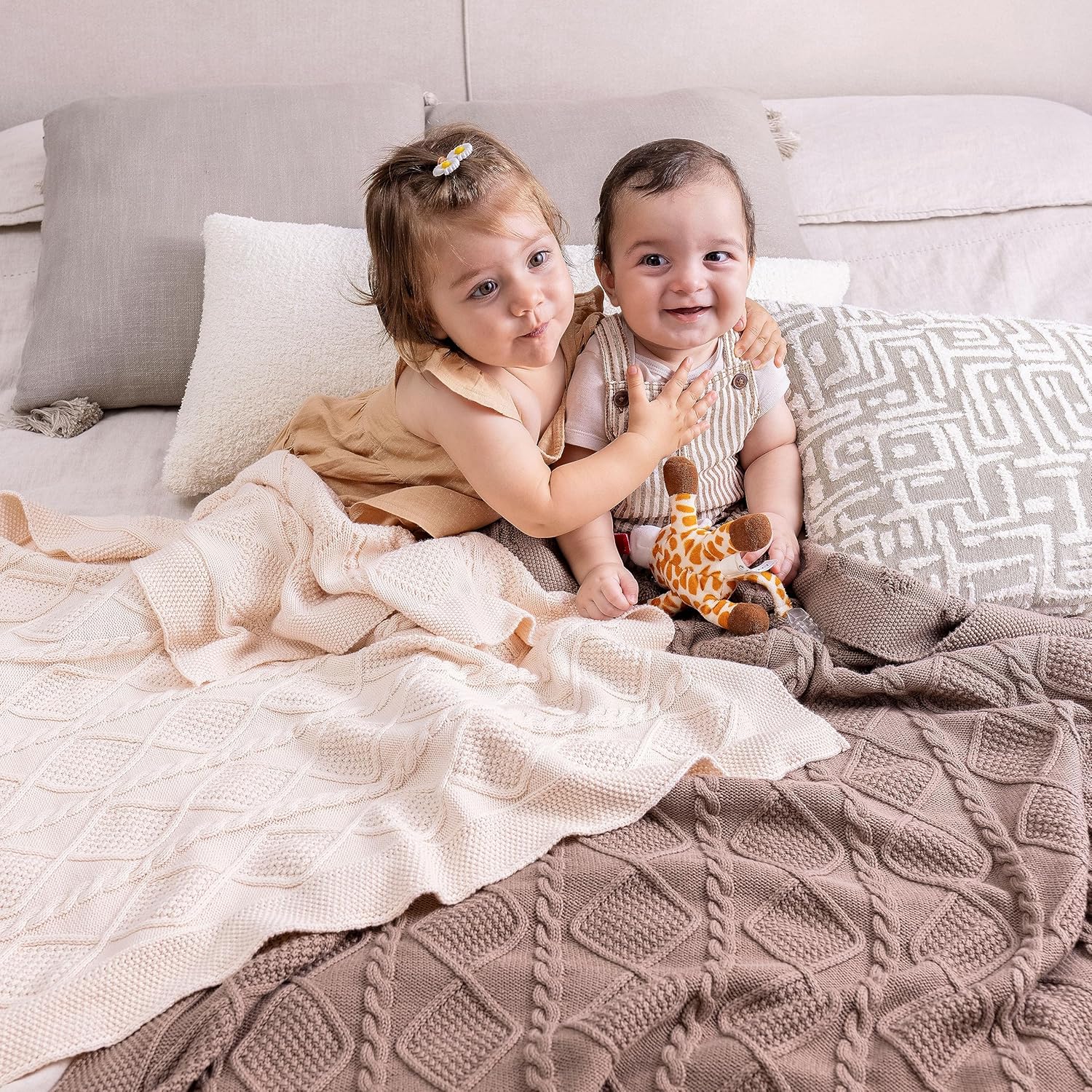 Haz lo que amas  Manta de punto para bebés para niñas y niños, suave y acogedora de algodón orgánico, manta de recepción para cuna, manta de regalo